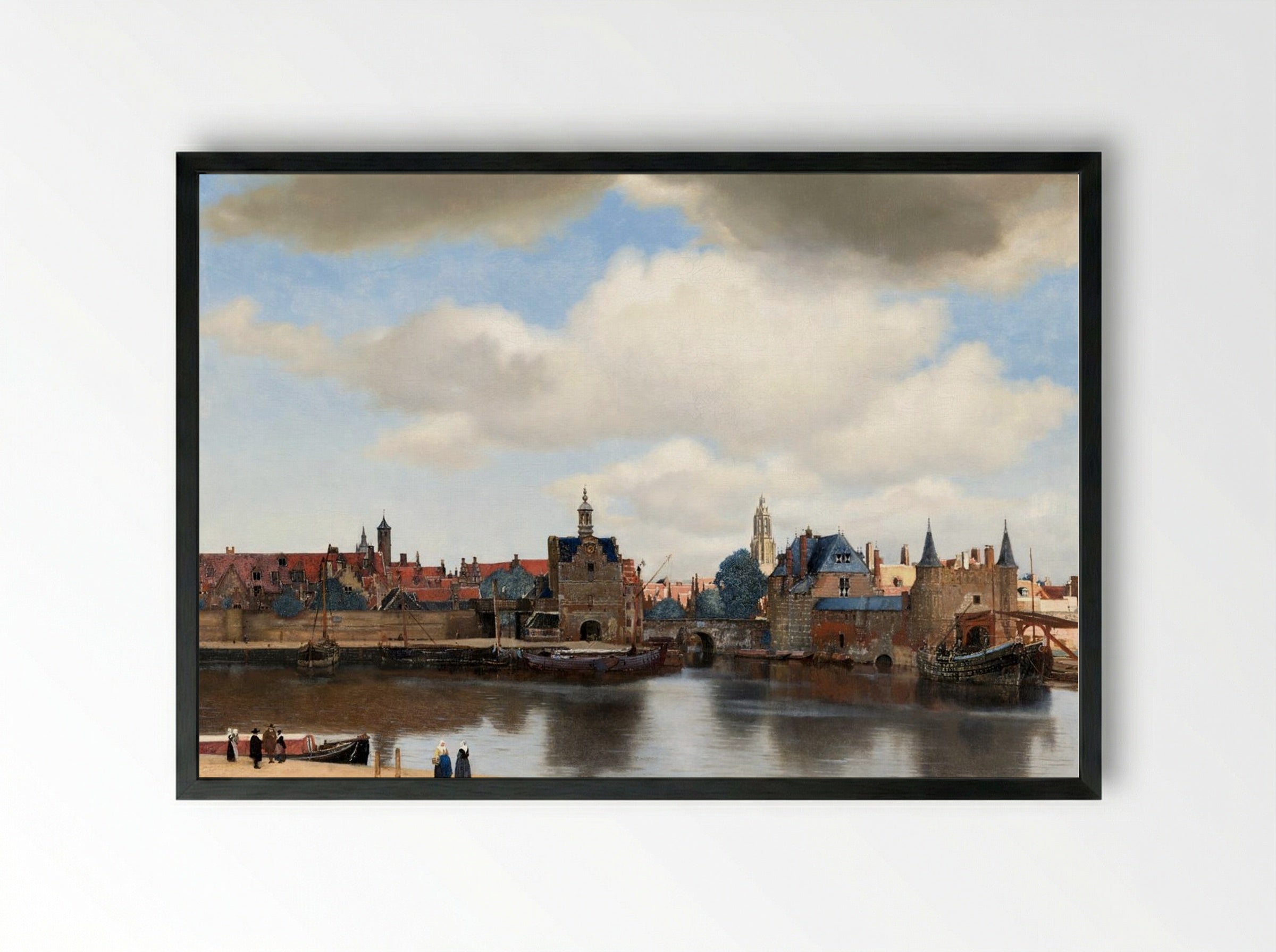 View of Delft - Johannes Vermeer - Framed Print Black