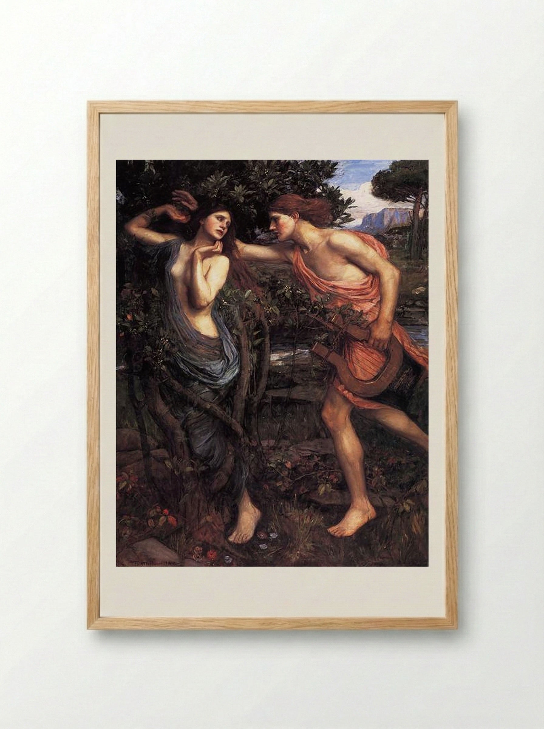 Apollo and Daphne - John William Waterhouse - Framed Print Wood