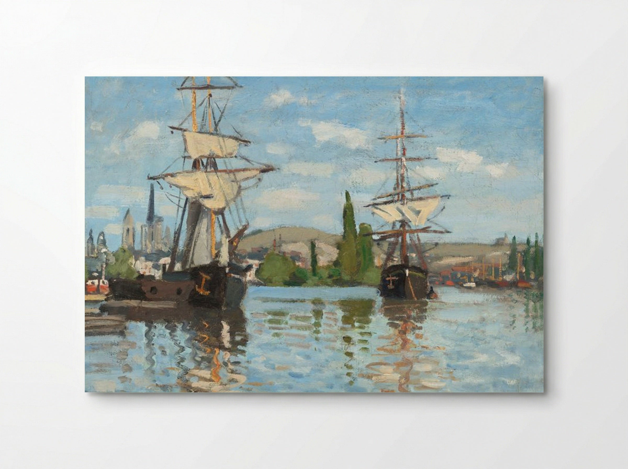 Ships Riding on the Seine at Rouen - Claude Monet - Poster