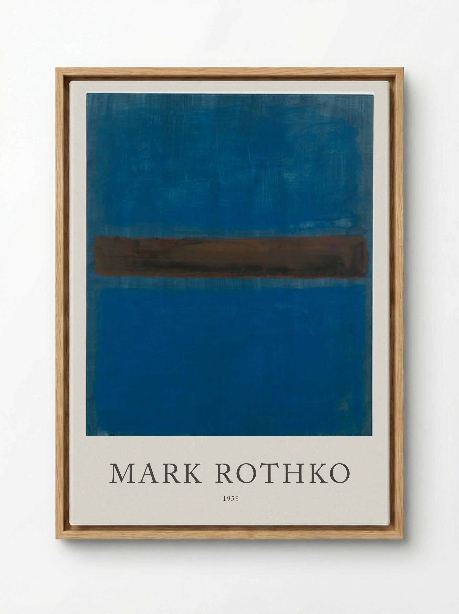 Untitled (Blue, Brown, Blue) - Mark Rothko - Framed Canvas Wood