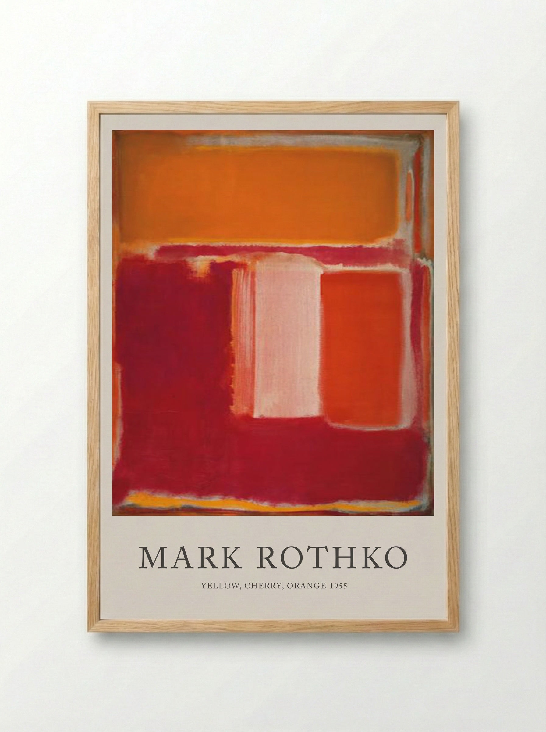 Yellow, Cherry, Orange - Mark Rothko - Framed Print Wood