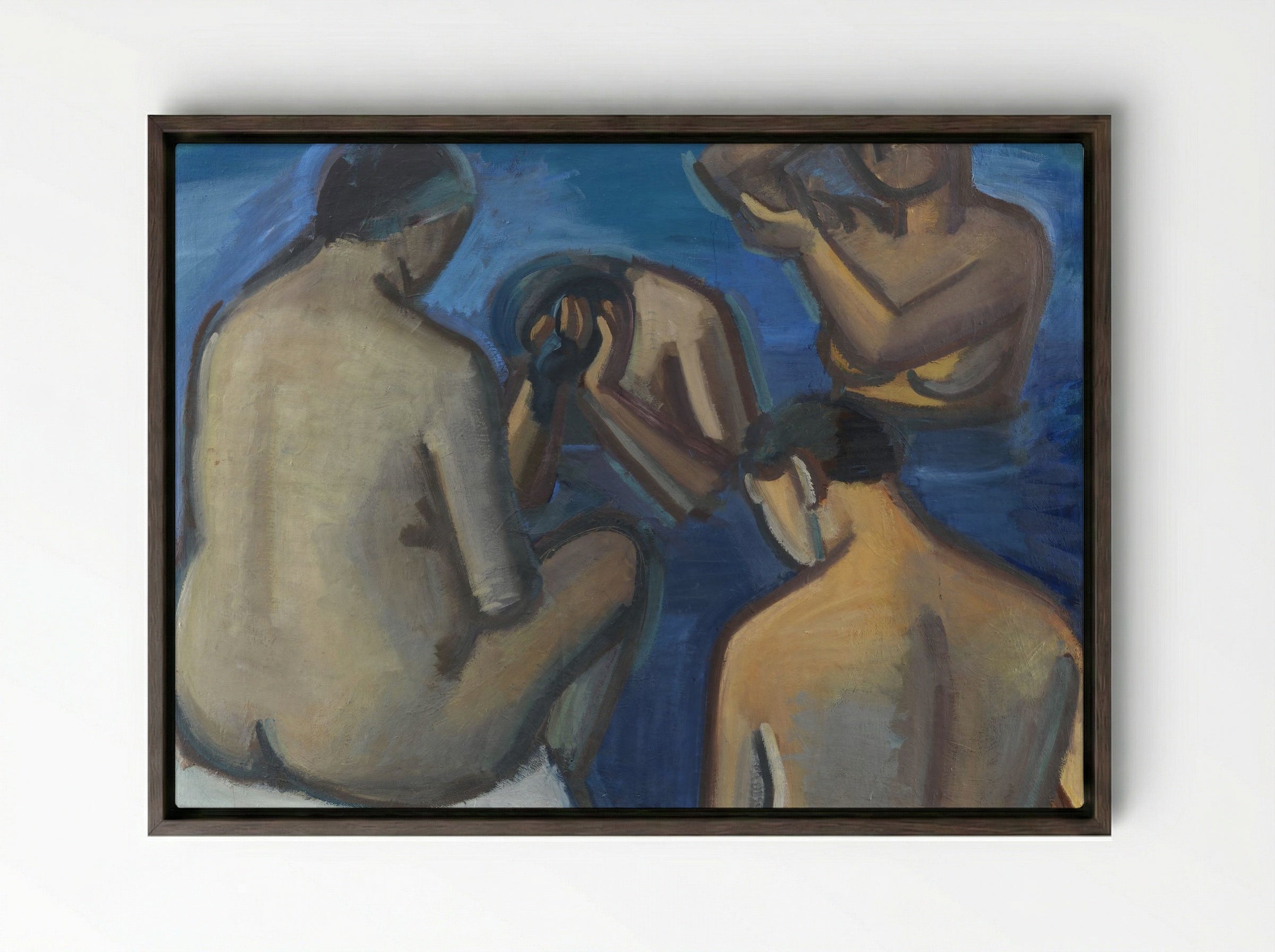 After the Bath - Vilhelm Lundstrøm - Framed Canvas Dark Wood