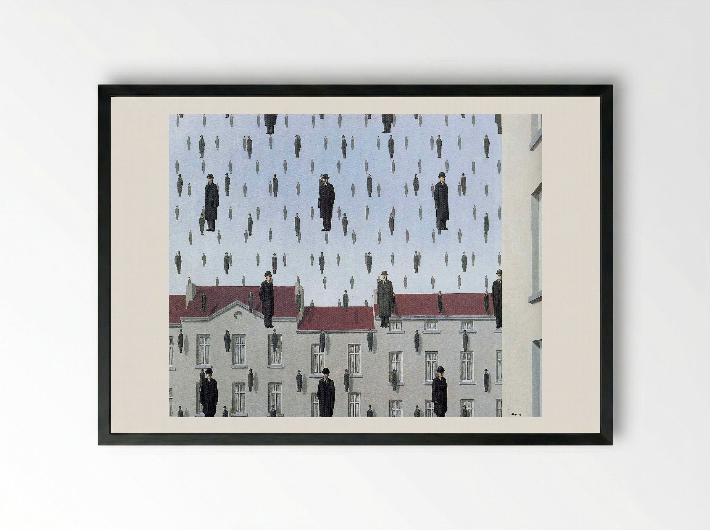 Golconda - René Magritte - Framed Print Black