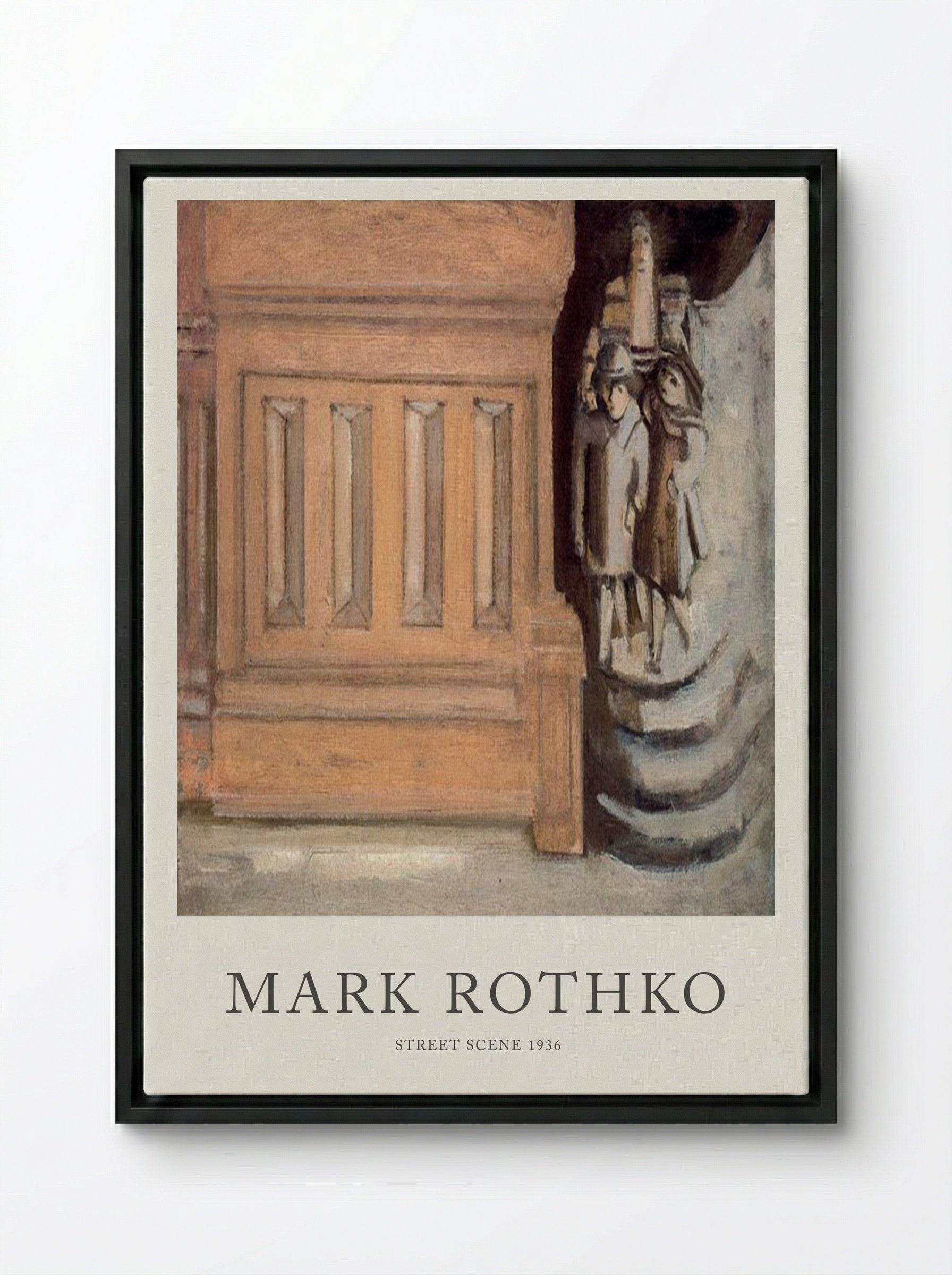 Street Scene - Mark Rothko - Framed Canvas Black