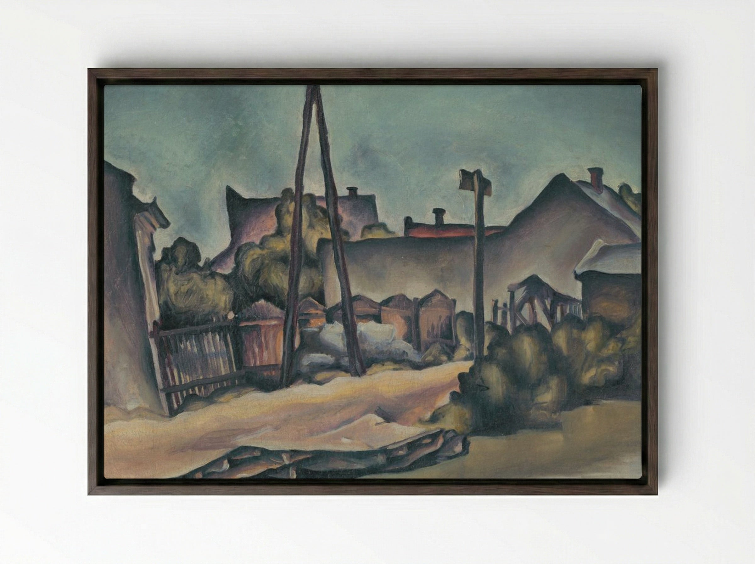 On the Outskirts of Kostroma - Konstantin Bauer - Framed Canvas Dark Wood