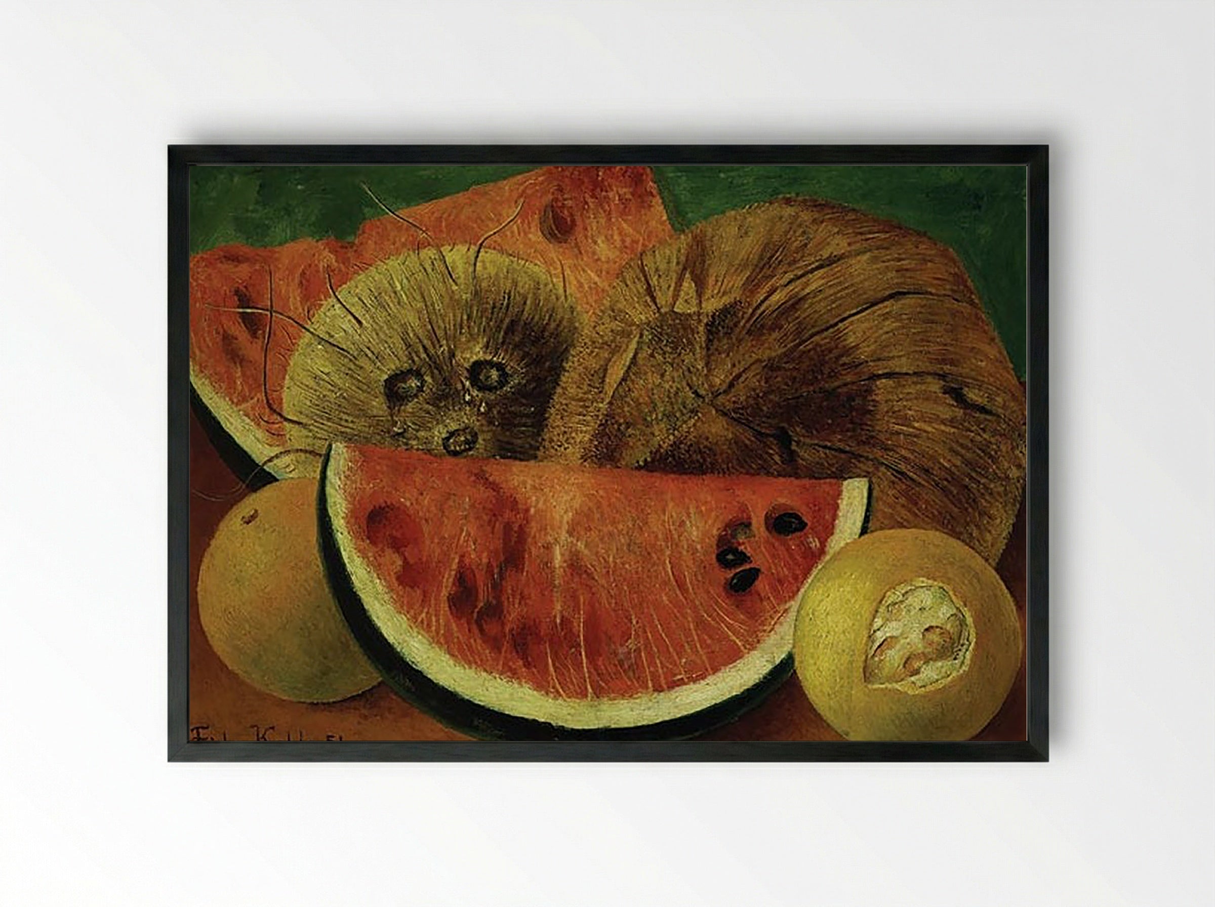 Coconuts - Frida Kahlo - Framed Print Black