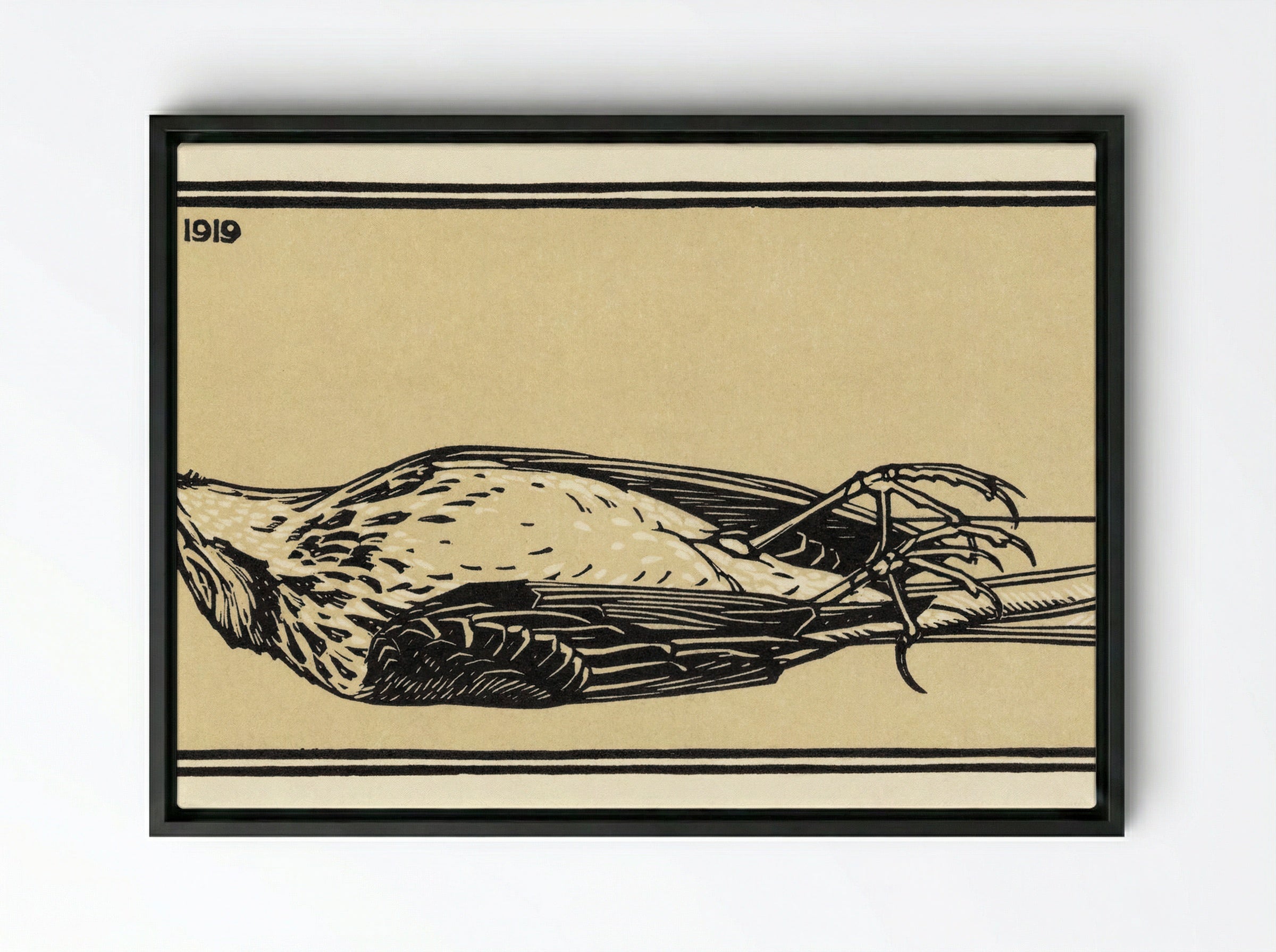 Dead Bird - Julie de Graag - Framed Canvas Black