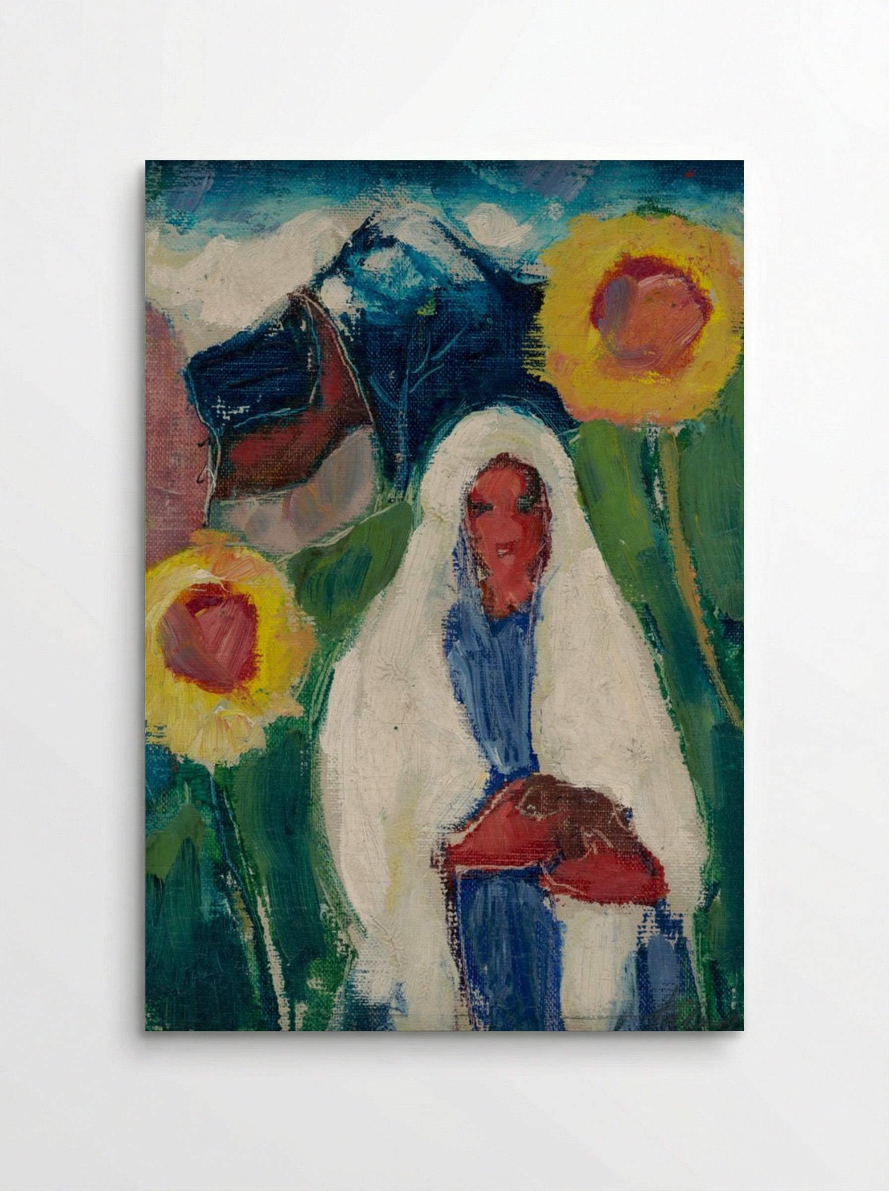 Sketch of a Woman Among Sunflowers - Zolo Palugyay - Poster
