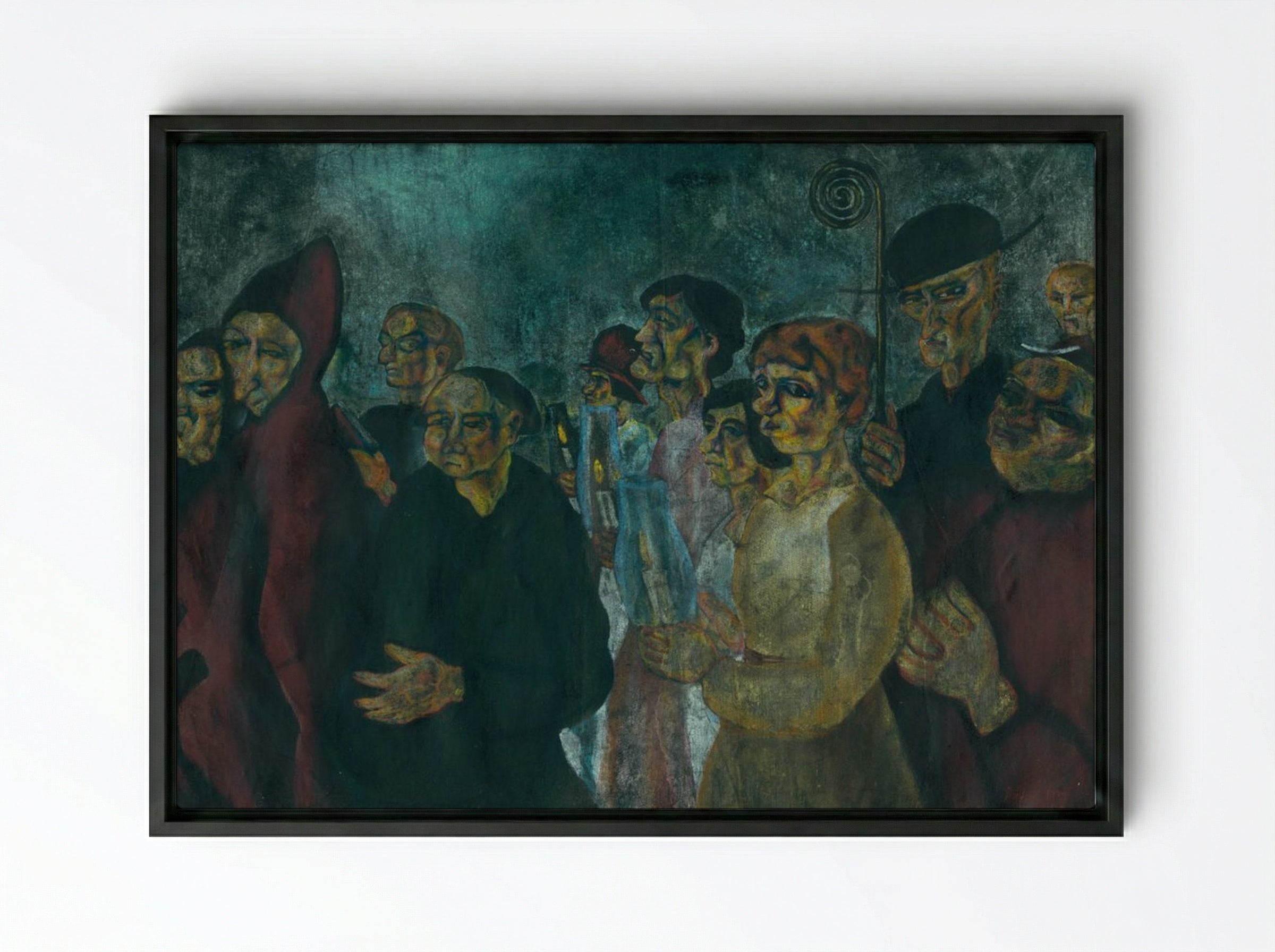 Procession of Virgins - Konstantin Bauer - Framed Canvas Black