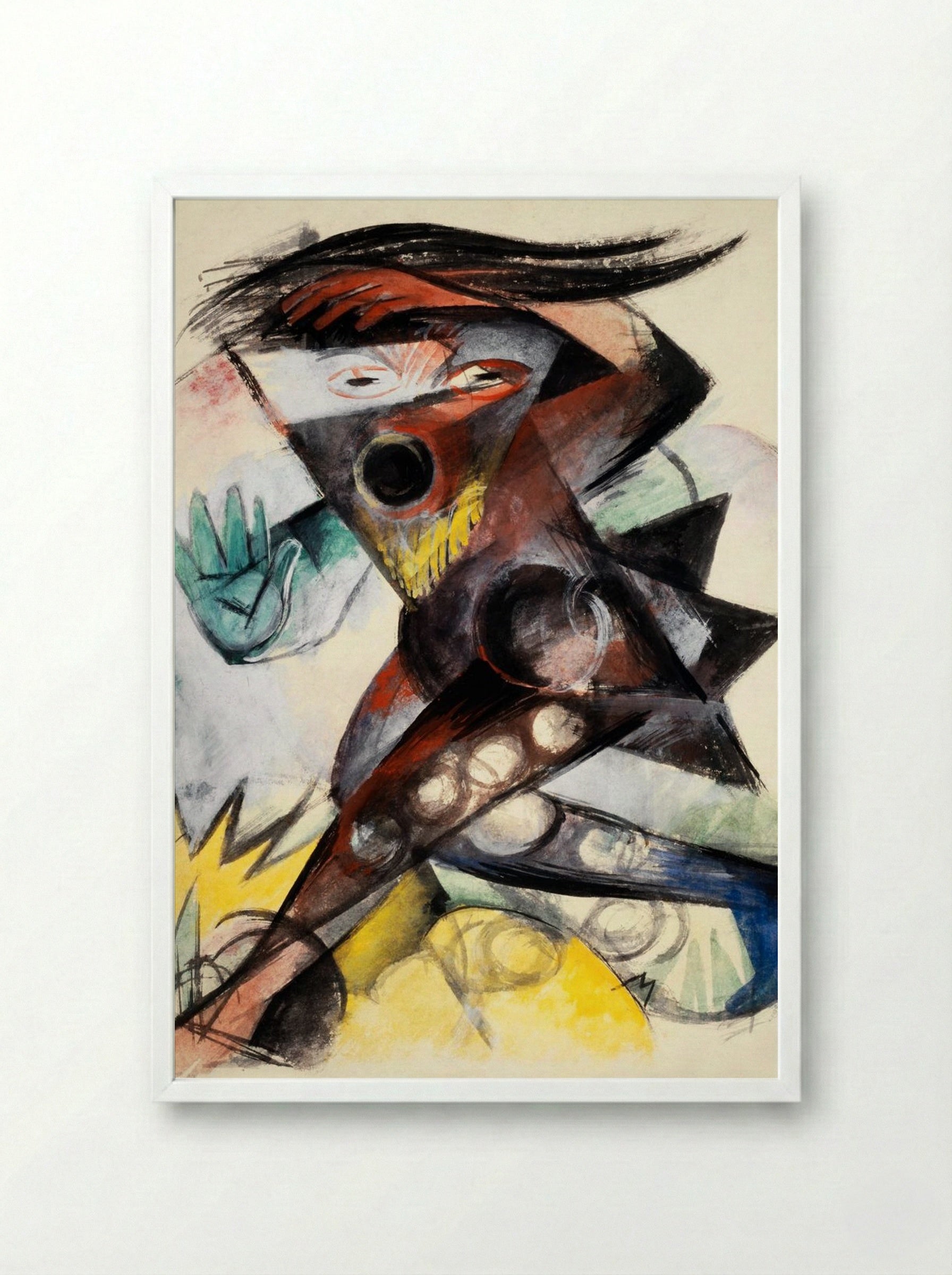 Caliban, Figurine for 'The Tempest' - Franz Marc - Framed Print White