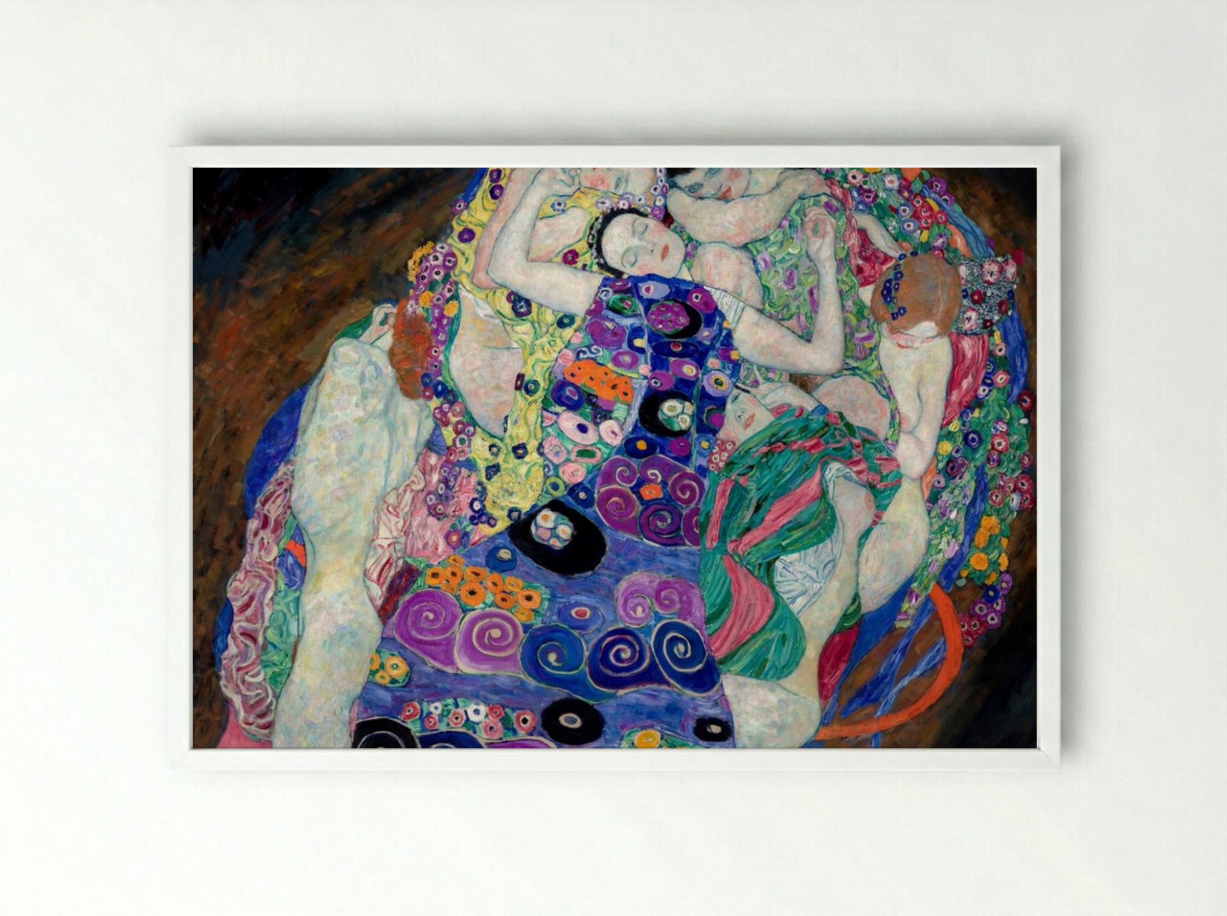 The Virgin - Gustav Klimt - Framed Print White