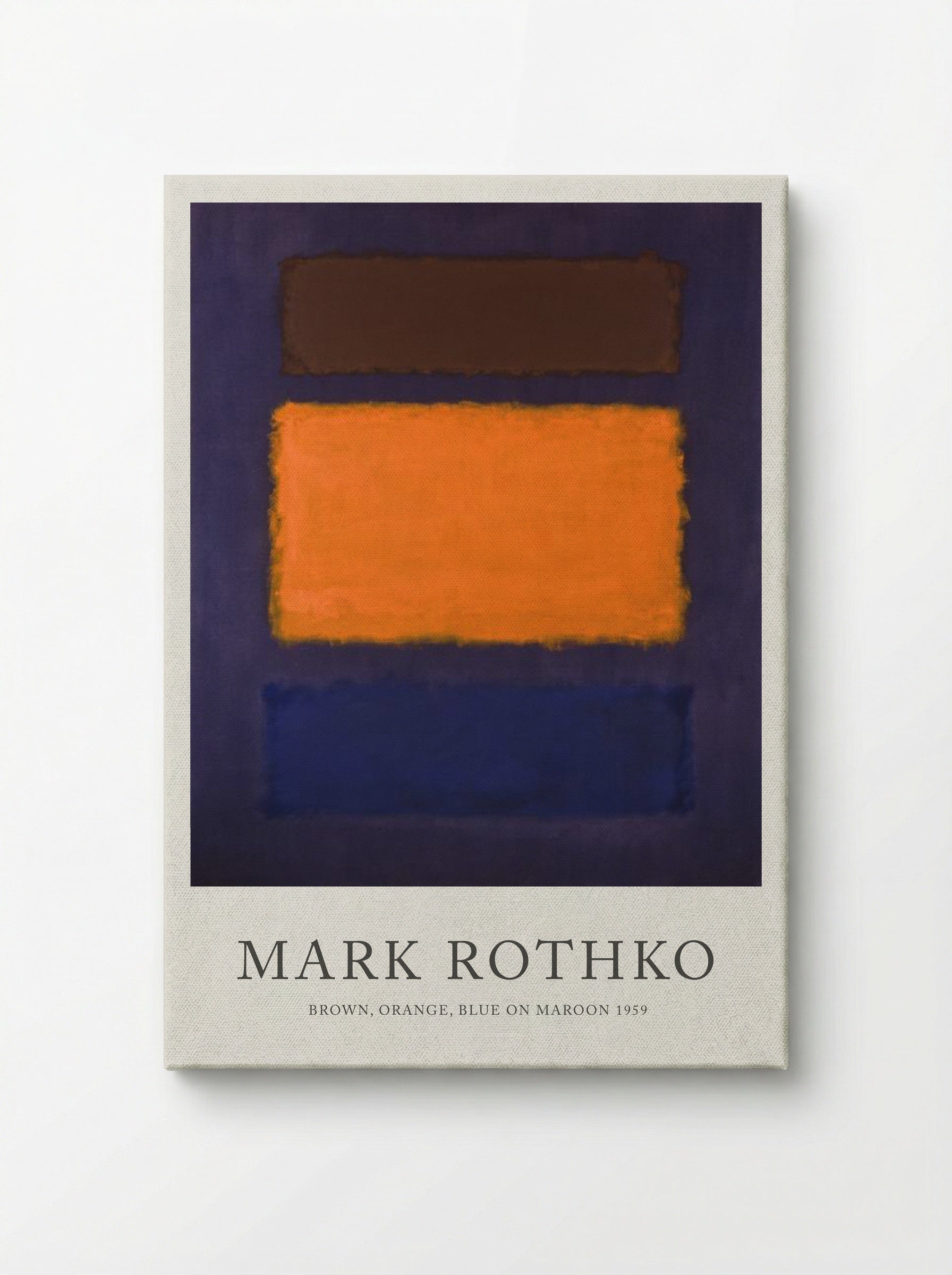 Brown, Orange, Blue on Maroon - Mark Rothko - Canvas