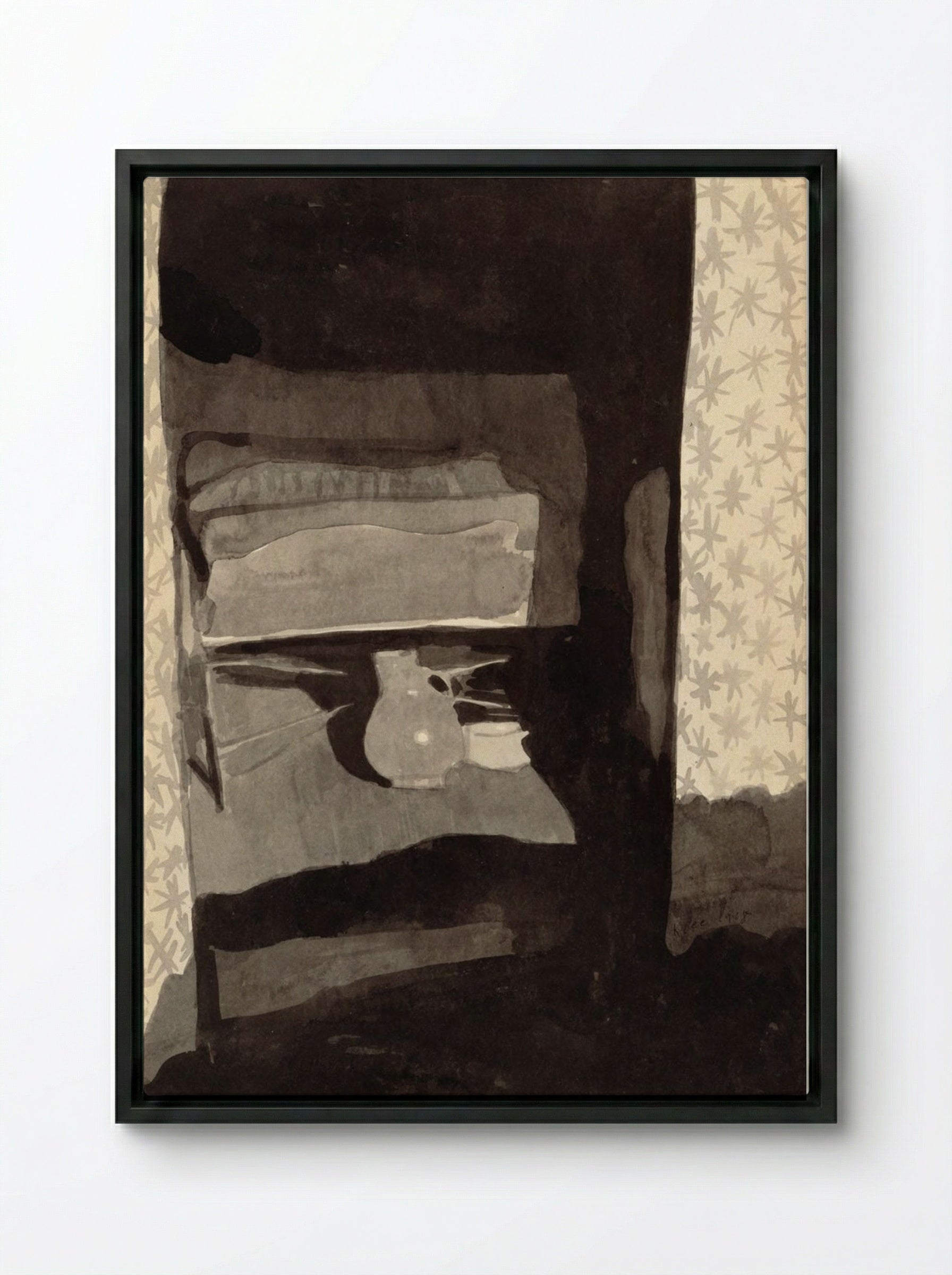 Glance into a Bedroom - Paul Klee - Framed Canvas Black