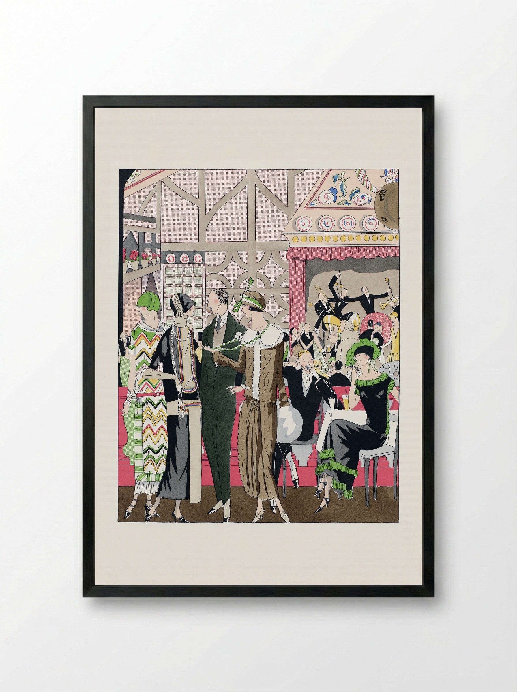 In a Restaurant - Bernard Boutet de Monvel - Framed Print Black