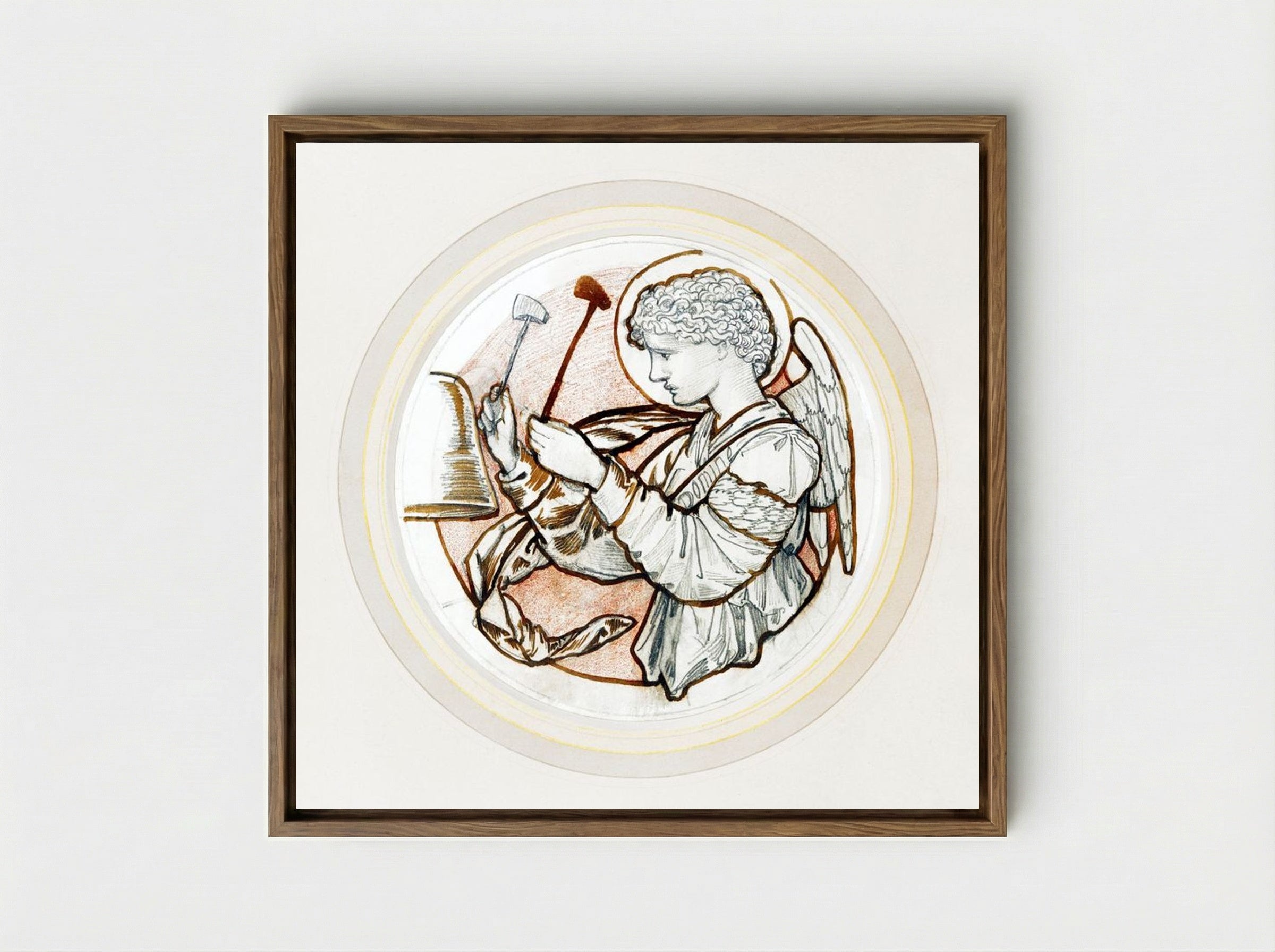 Angel Playing on Bells - Edward Burne-Jones - Framed Canvas Wood