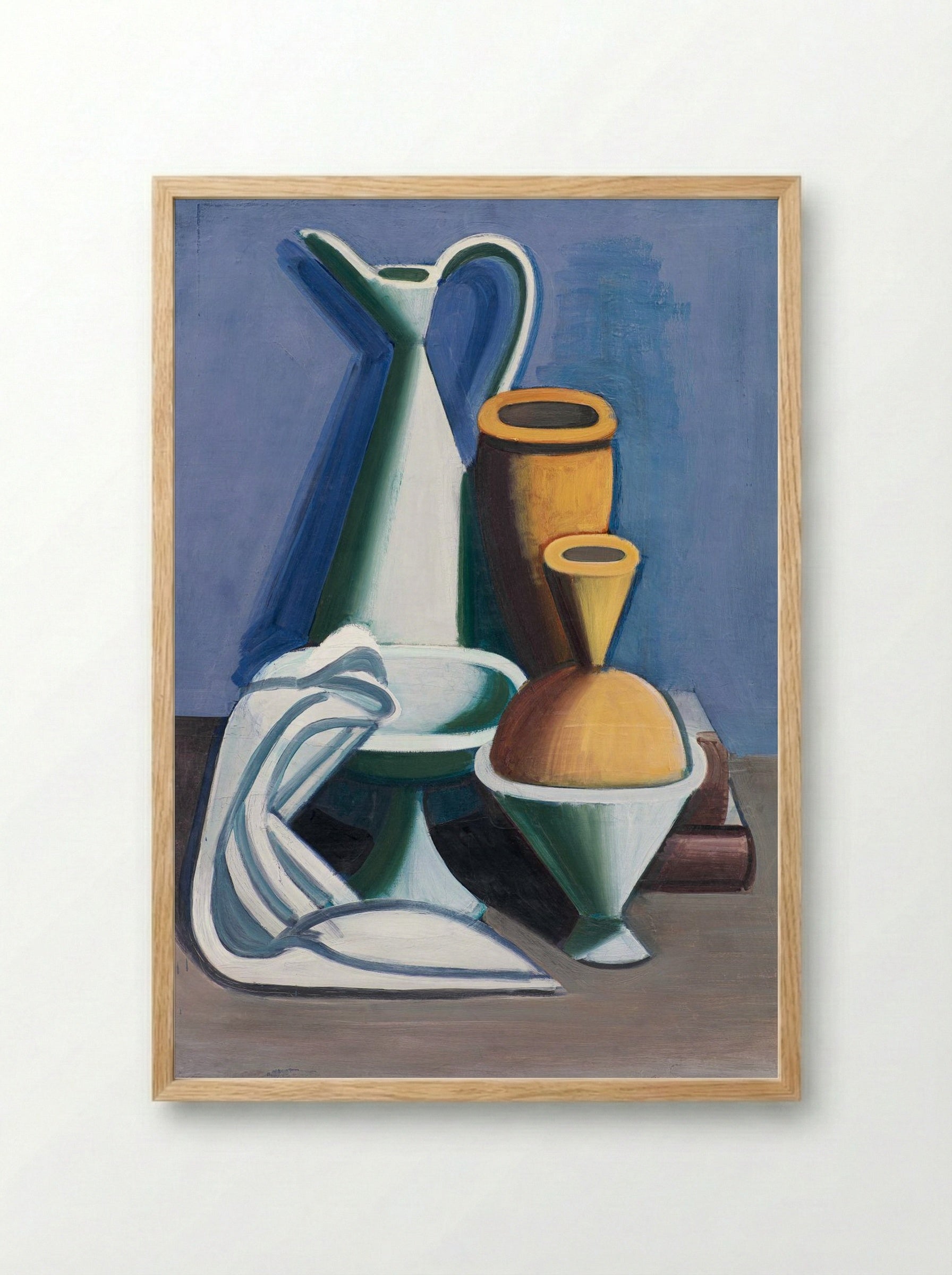 Arrangement with Watering Can, Towel and Jars - Vilhelm Lundstrøm - Framed Print Wood