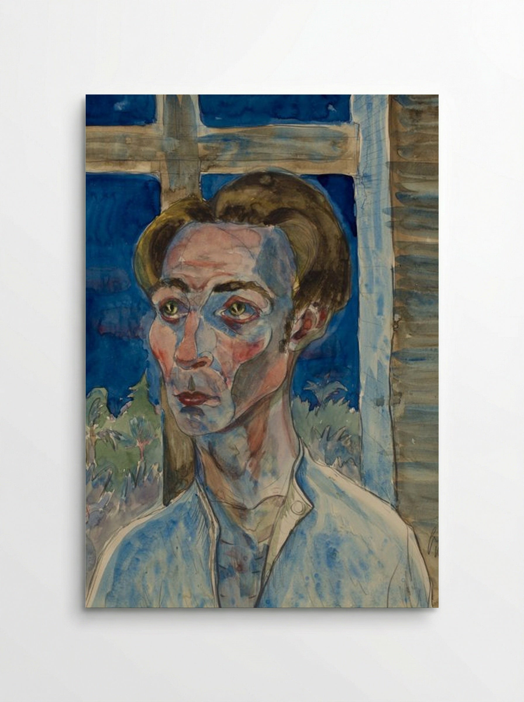 Myself with a Window Frame Cross - Hermann Max Pechstein - Poster