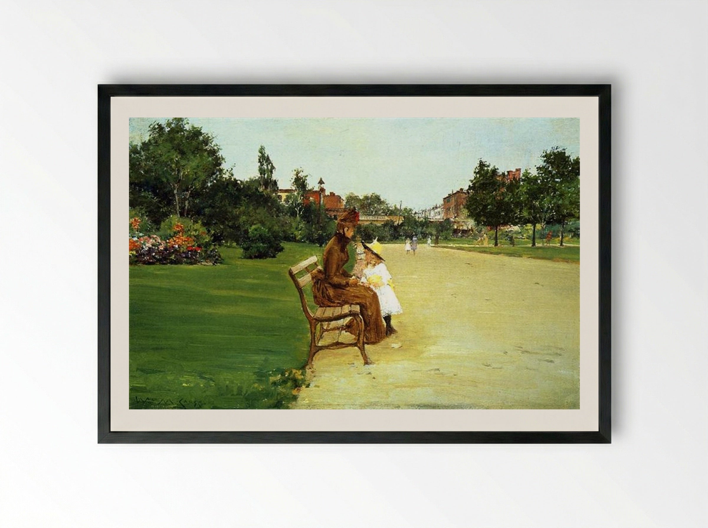 The Park - William Merritt Chase - Framed Print Black