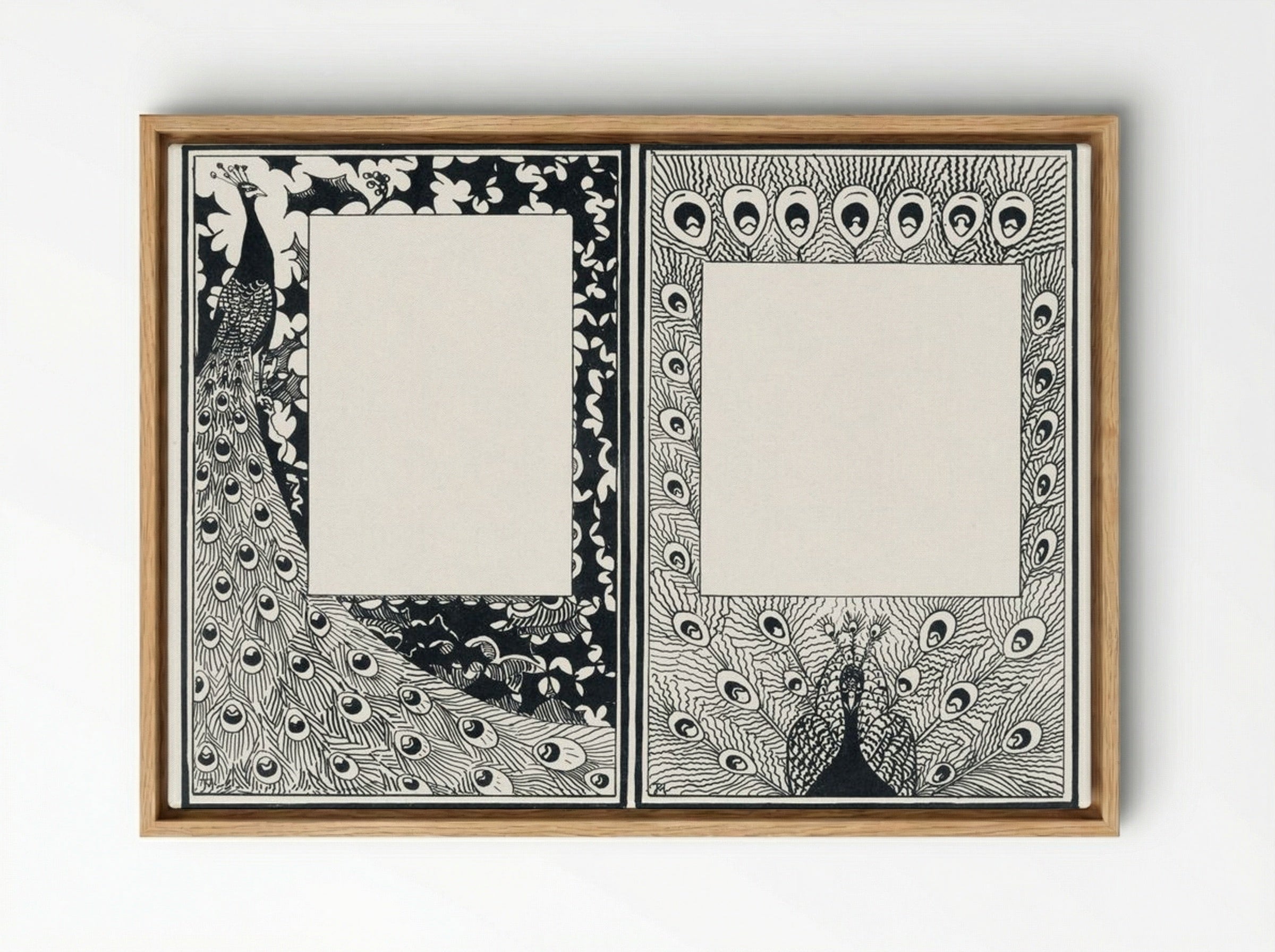 Design for Announcement and Order Card with Peacocks - Jan Toorop - Framed Canvas Wood