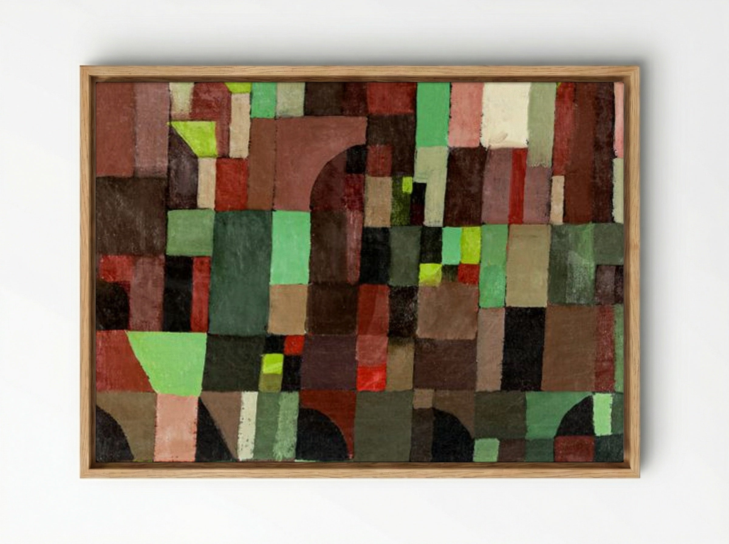 Red and Green Architecture - Paul Klee - Framed Canvas Wood