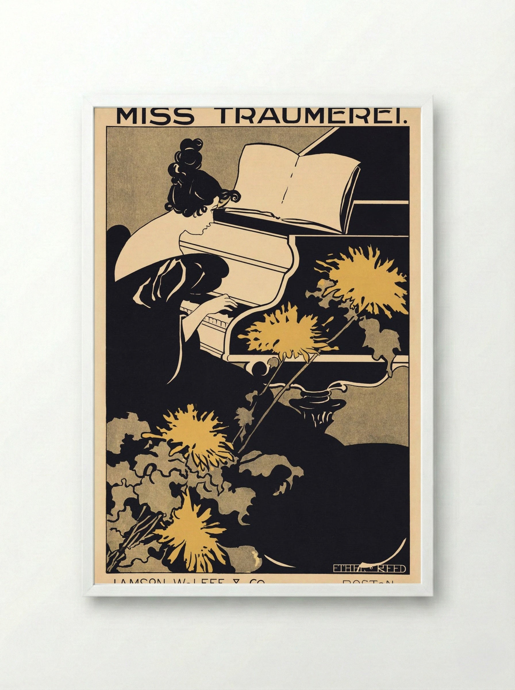 Miss Traumerei - Ethel Reed - Framed Print White