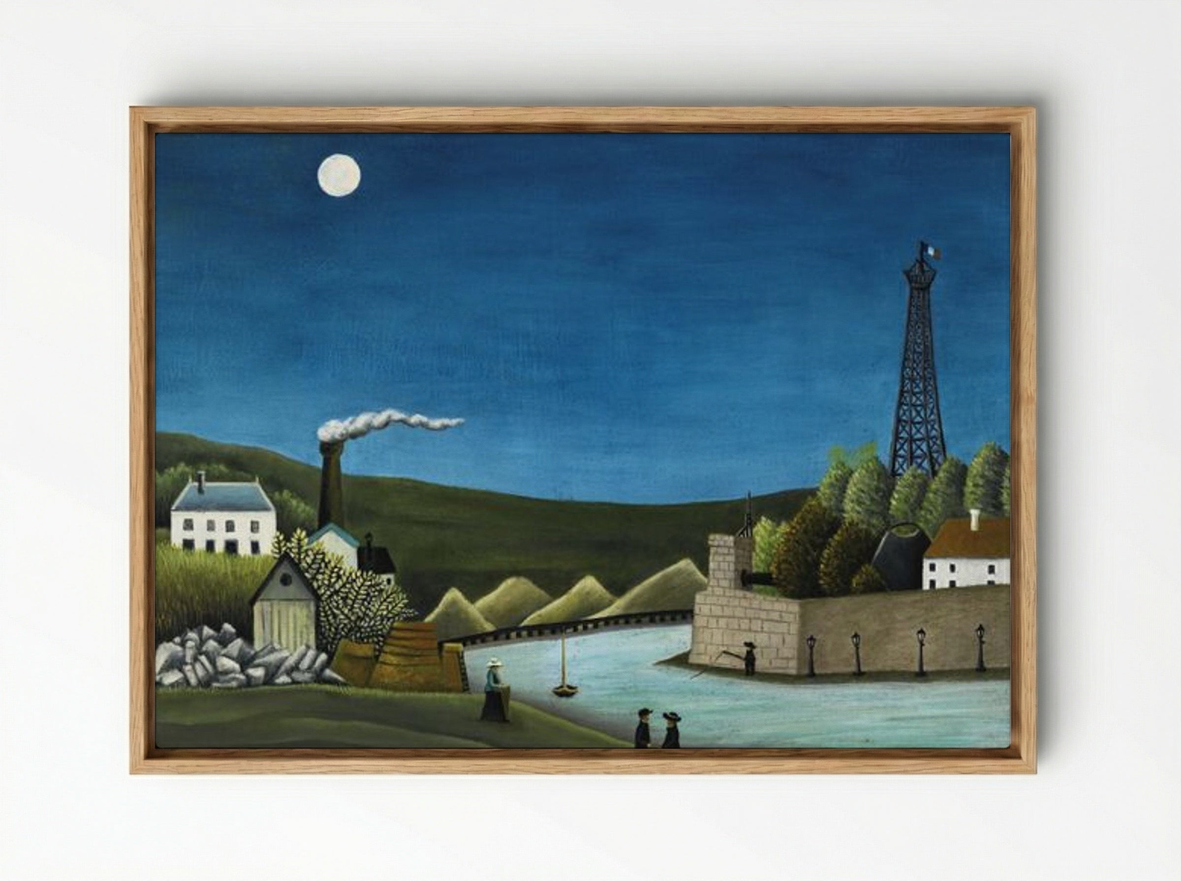 La Seine à Suresnes - Henri Rousseau - Framed Canvas Wood
