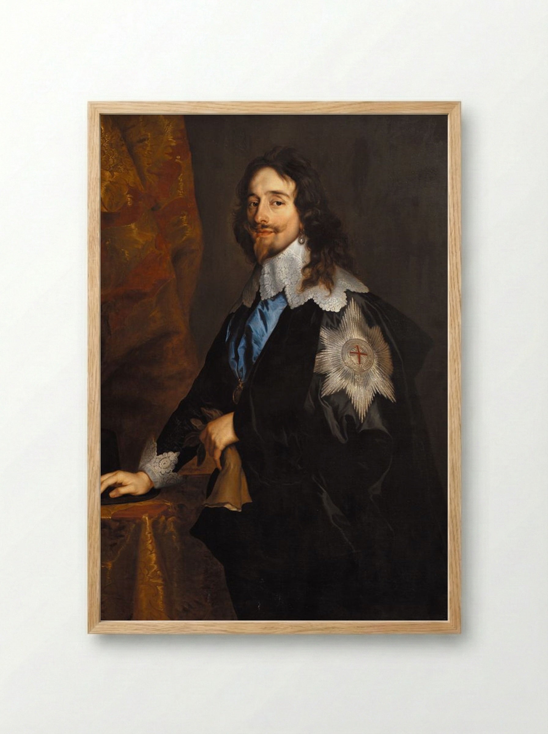 Portrait of Charles I of England - Anthony van Dyck - Framed Print Wood