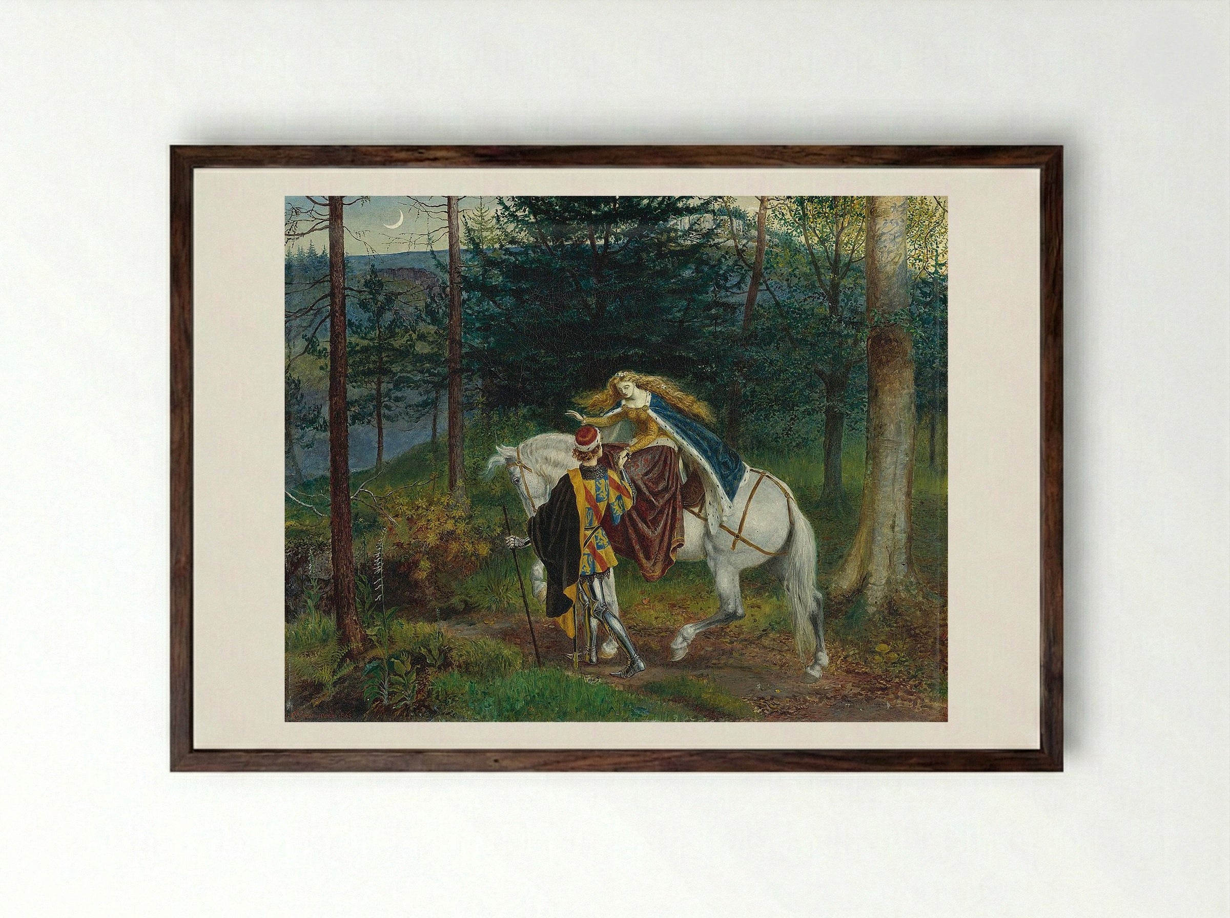 La belle Dame Sans Merci - Walter Crane - Framed Print Dark Wood