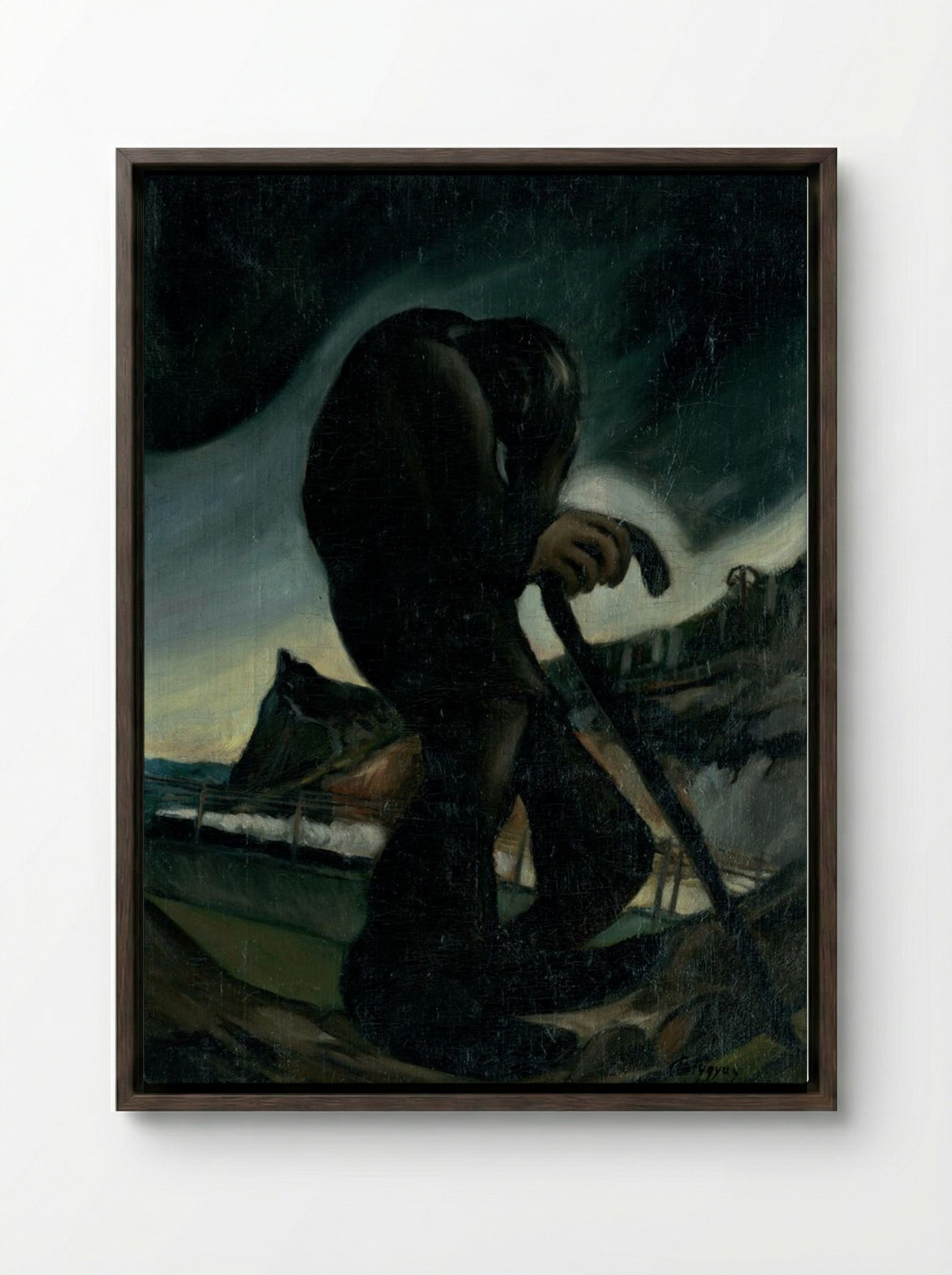 The Wandering Jew - Zolo Palugyay - Framed Canvas Dark Wood