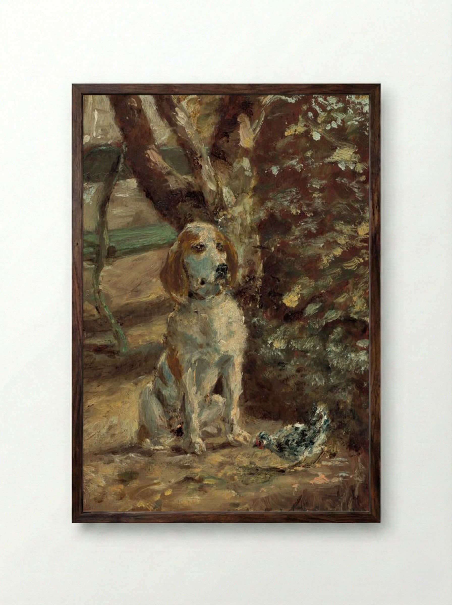 The Artist's Dog, Flèche - Henri de Toulouse-Lautrec - Framed Print Dark Wood