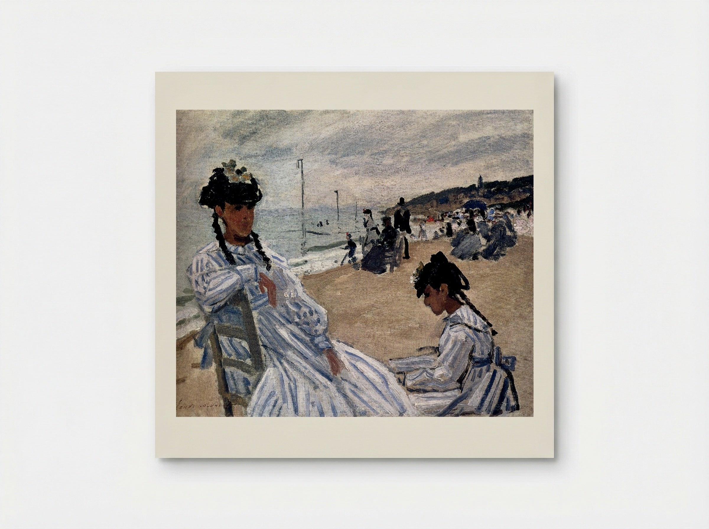 On the Beach at Trouville - Claude Monet - Poster