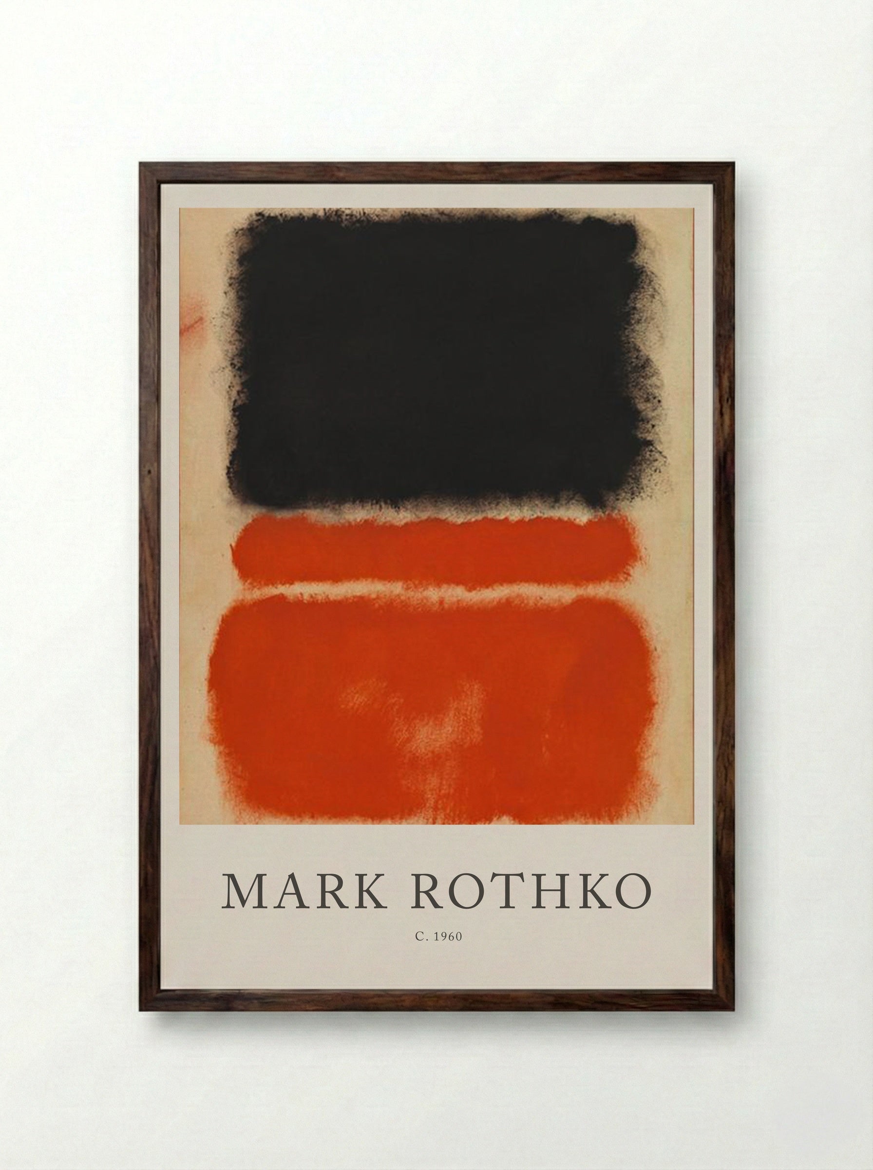 Untitled (Black and Red Bands) - Mark Rothko - Framed Print Dark Wood