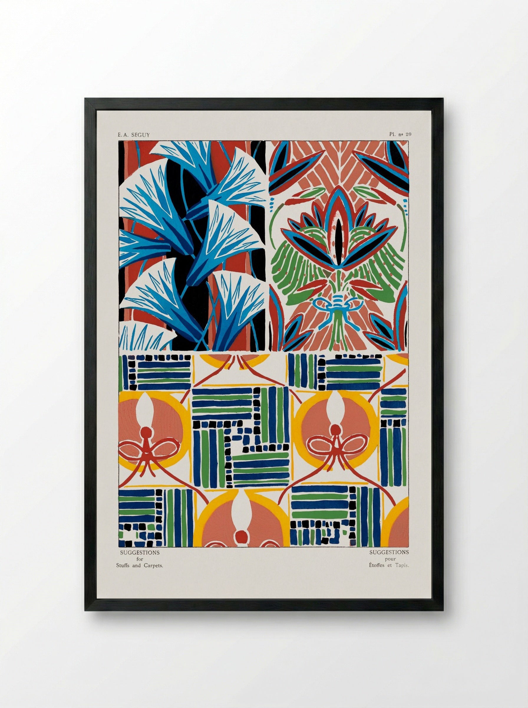 Floral Pattern No. 20 (Textile Design) - Émile-Allain Séguy - Framed Print Black