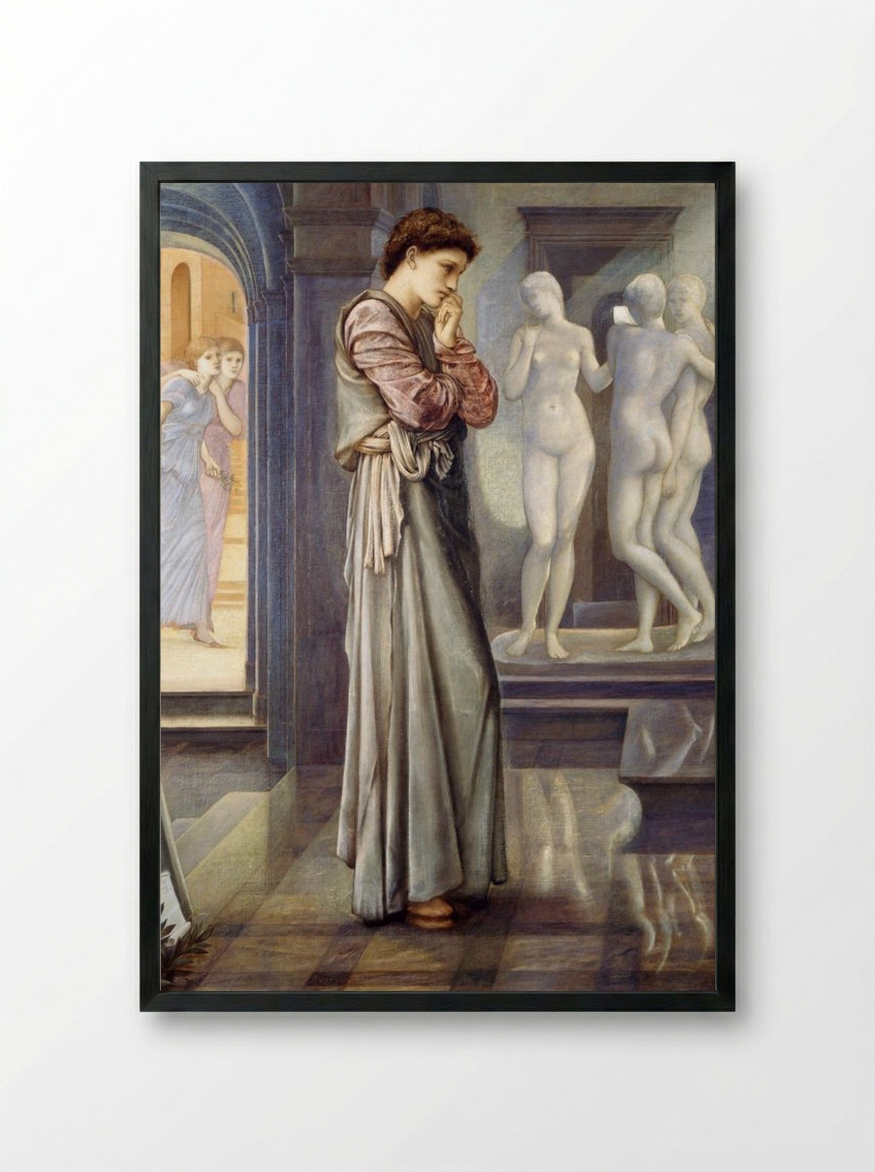 Pygmalion and the Image: The Heart Desires - Edward Burne-Jones - Framed Print Black