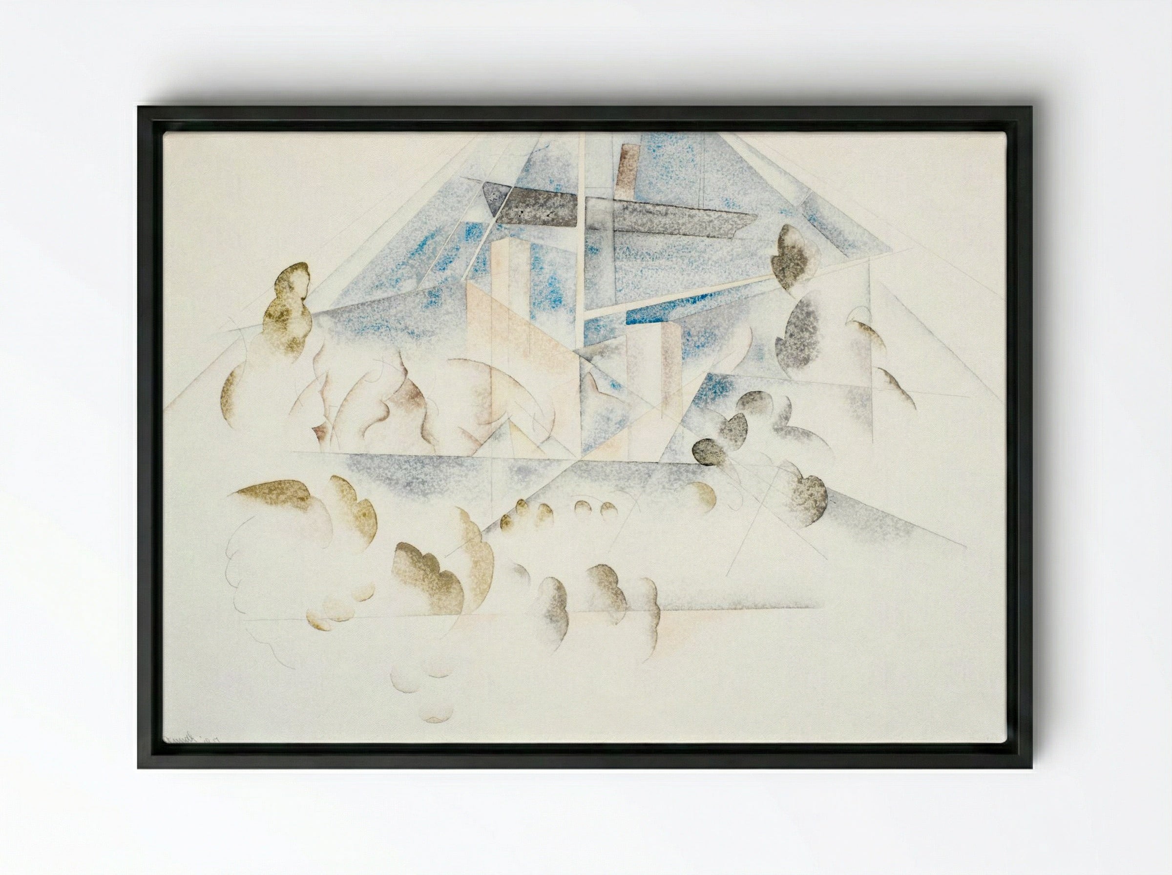 Bermuda: Masts and Foliage - Charles Demuth - Framed Canvas Black