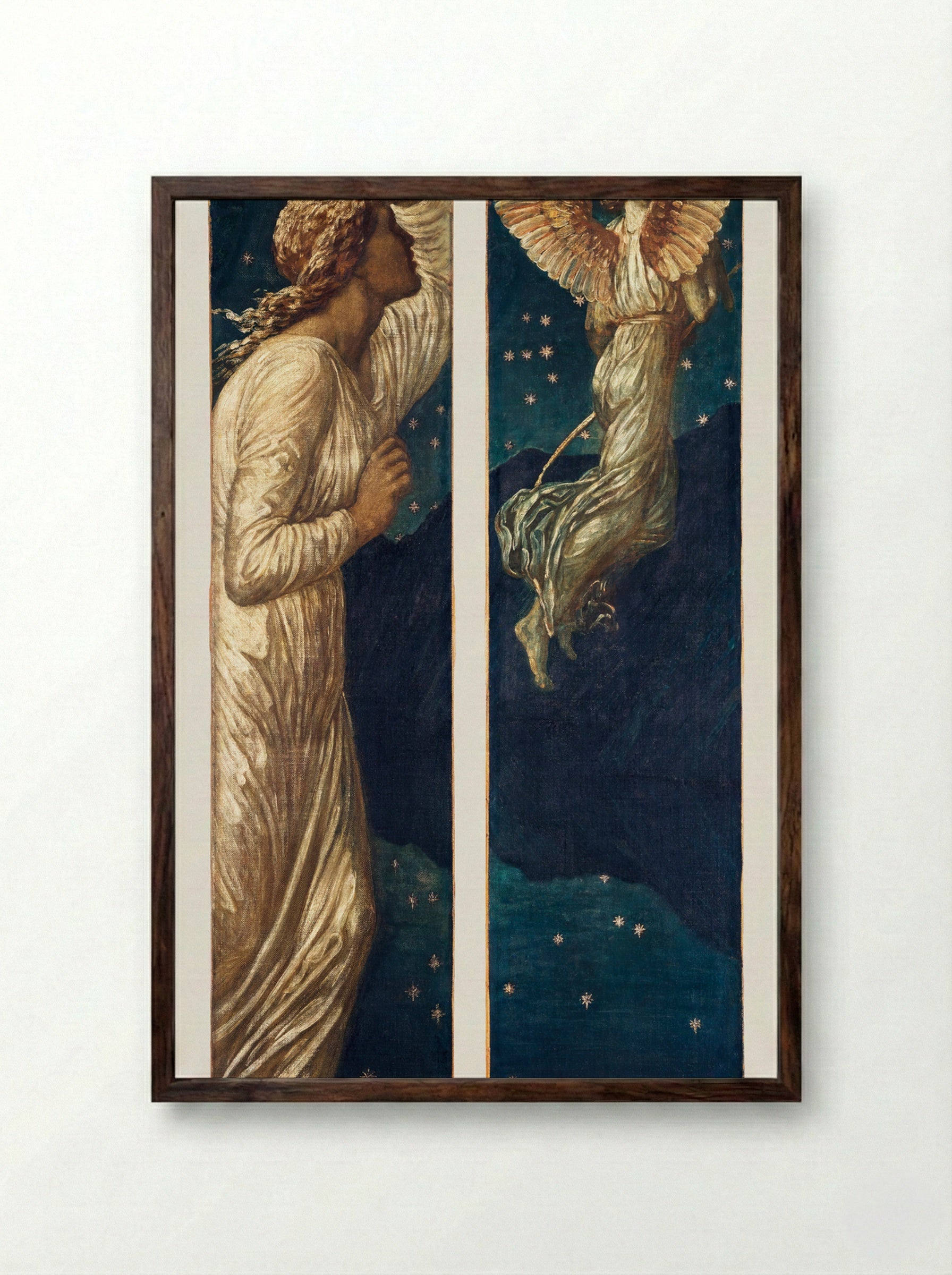 Cupid Flying Away from Psyche - Edward Burne-Jones - Framed Print Dark Wood