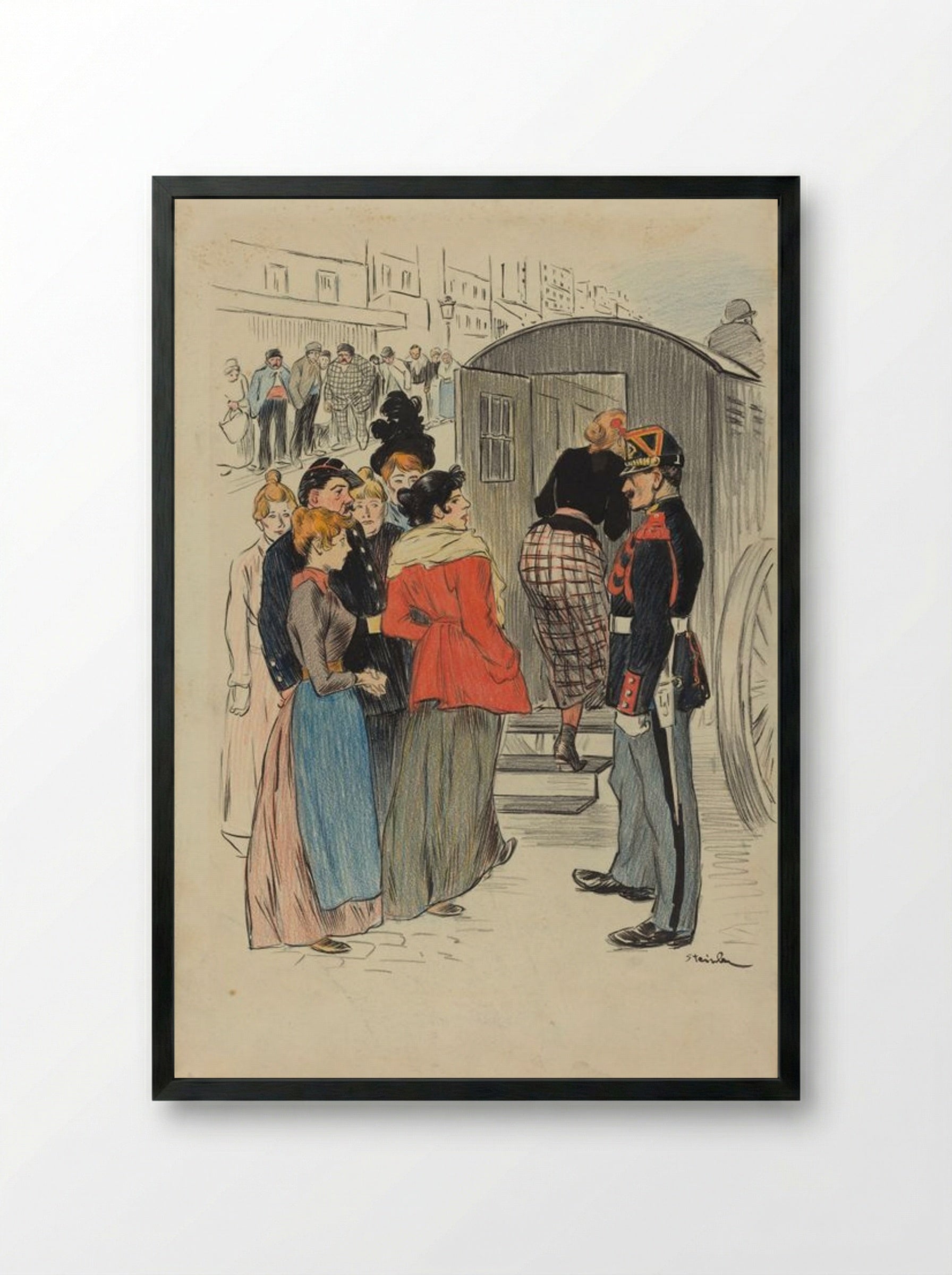 La Rafle - Théophile Alexandre Steinlen - Framed Print Black