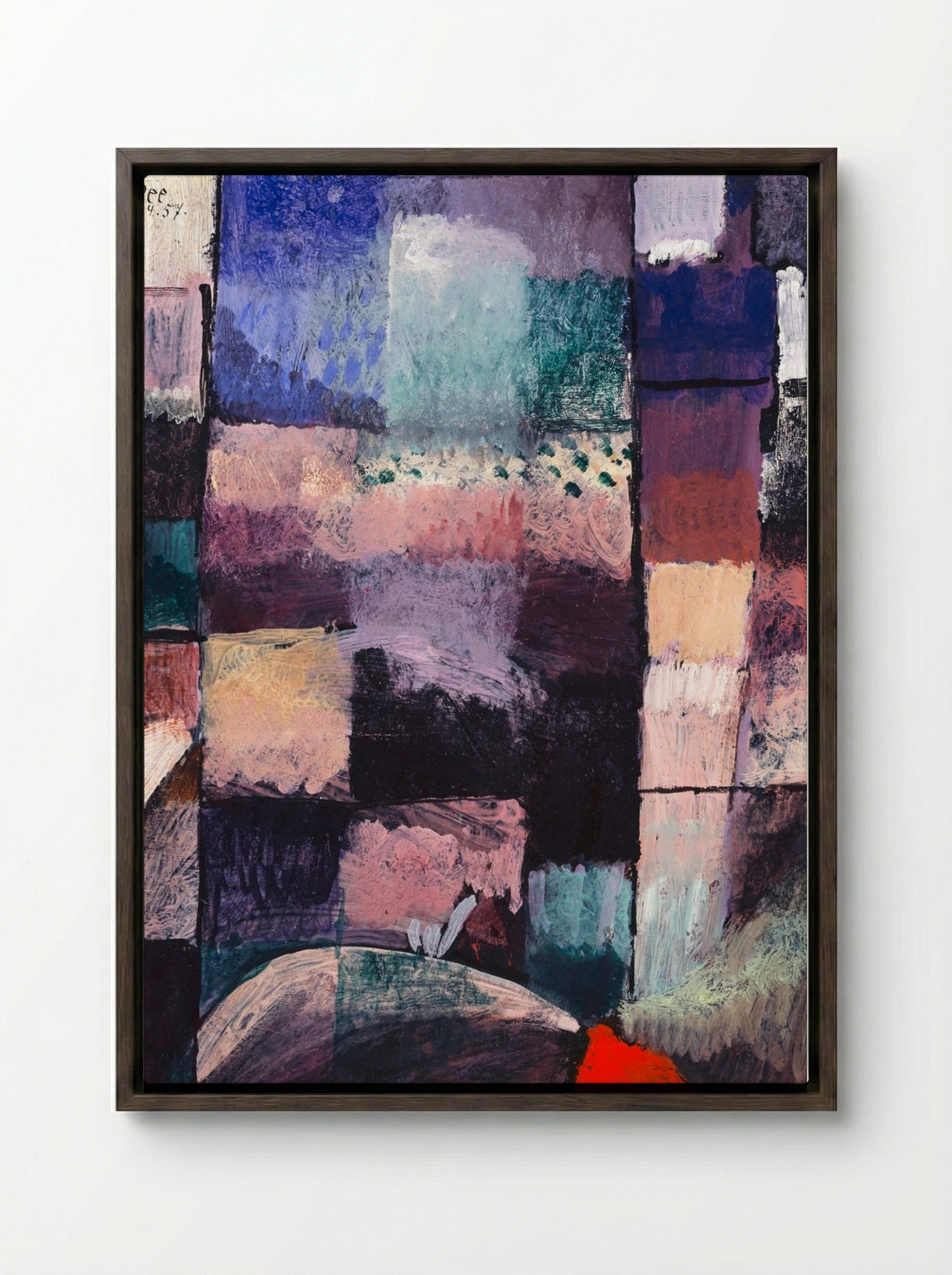 About a Motif from Hammamet - Paul Klee - Framed Canvas Dark Wood