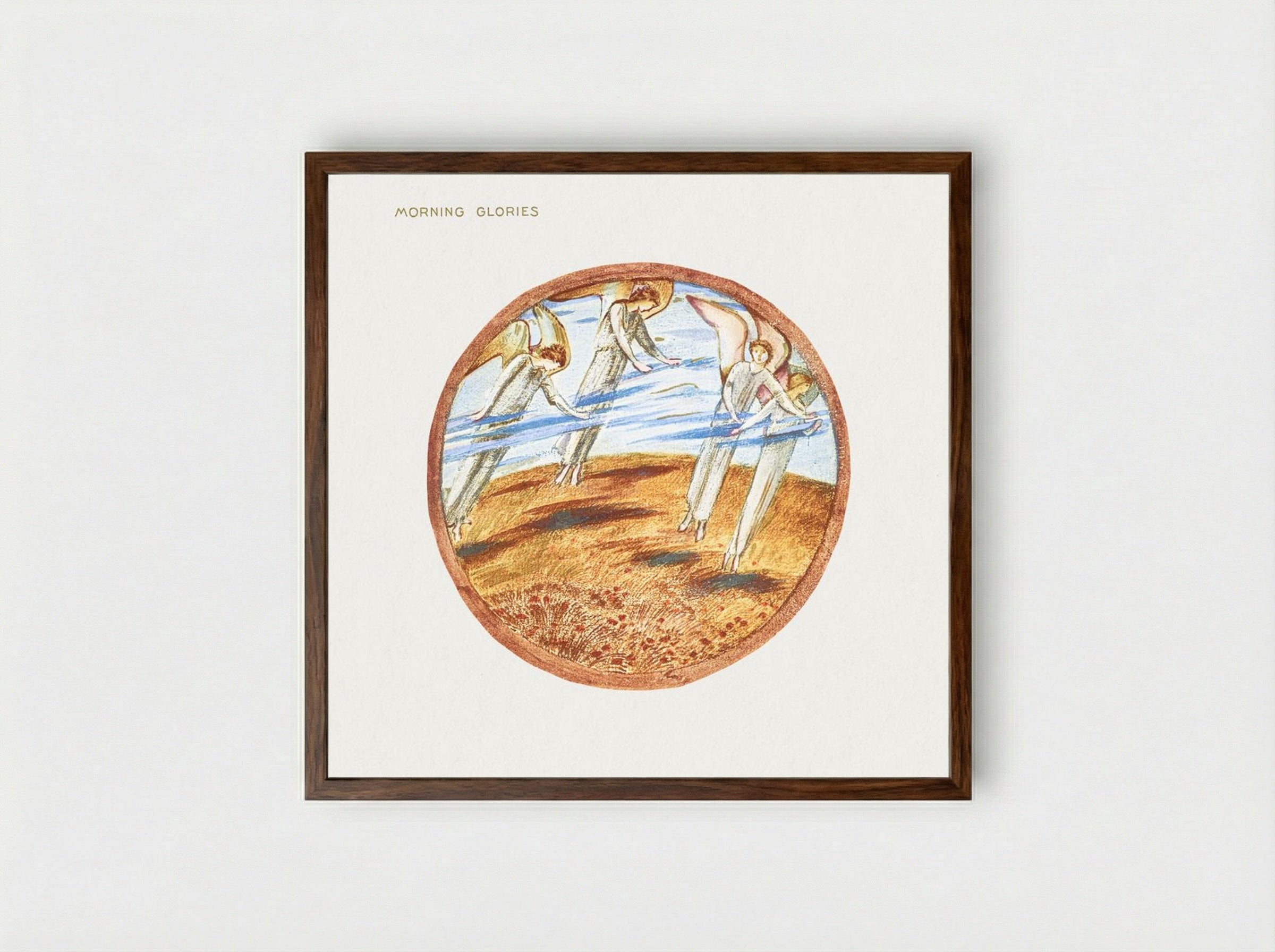 Morning Glories, from The Flower Book - Edward Burne-Jones - Framed Print Dark Wood