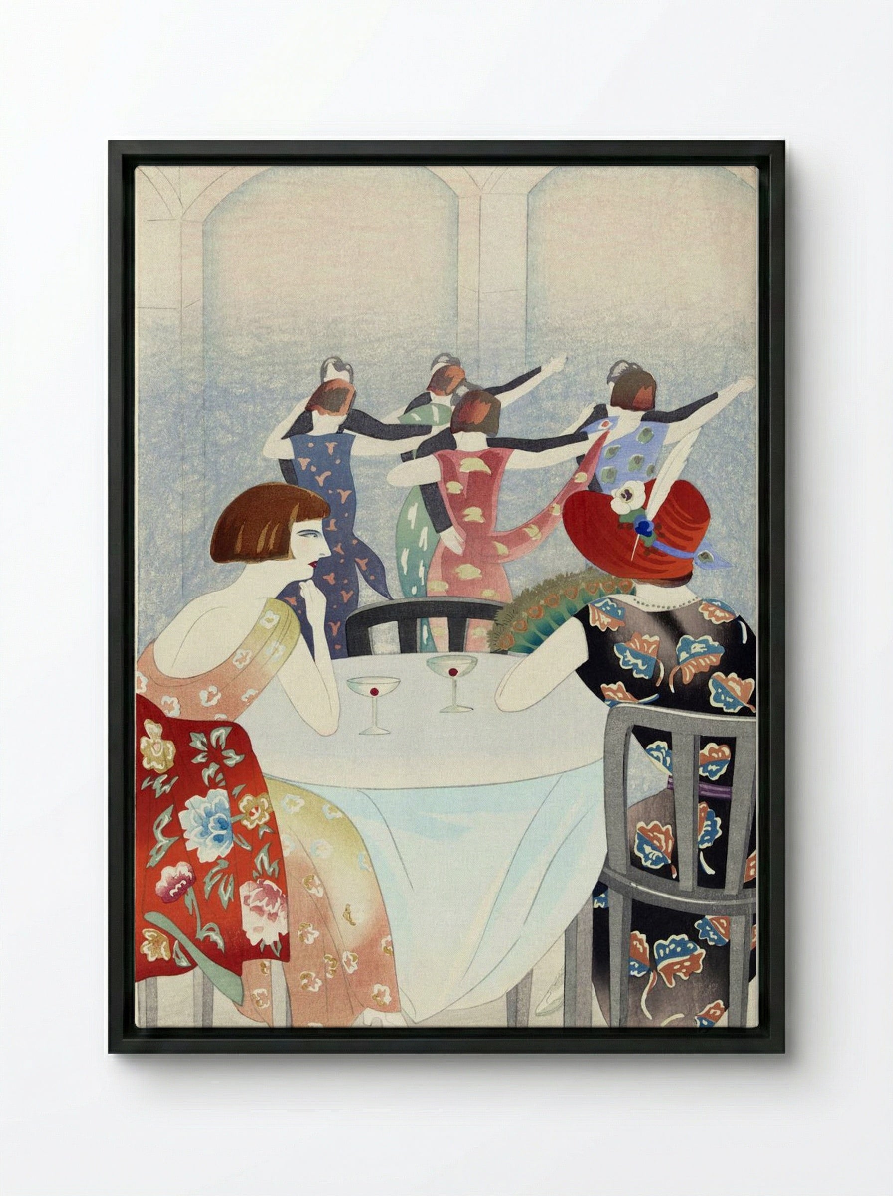 Dance Salon at the New Carlton Hotel, Shanghai - Yamamura Toyonari - Framed Canvas Black