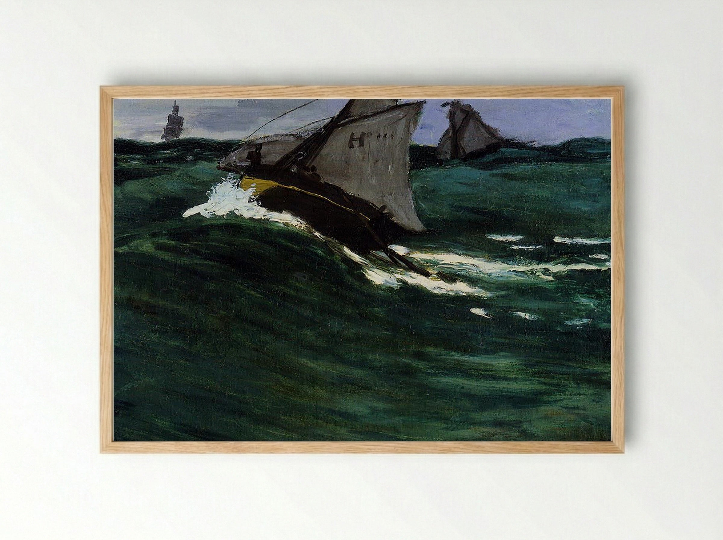 The Green Wave - Claude Monet - Framed Print Wood