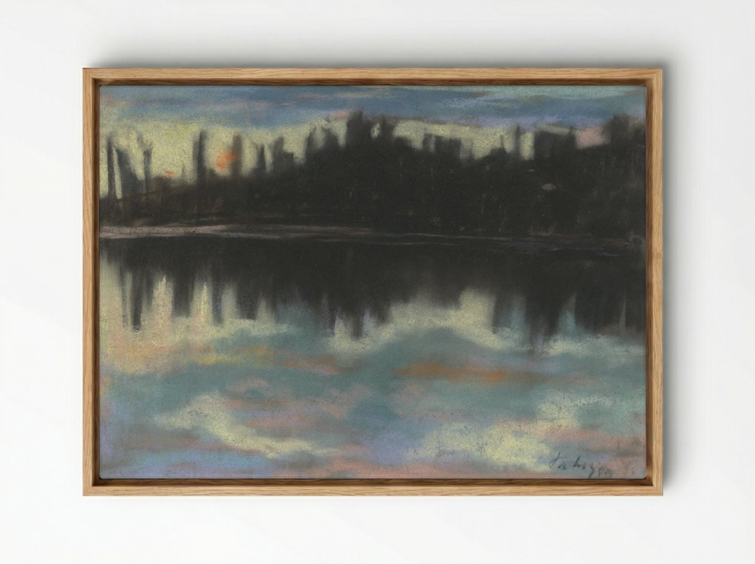 Dark Riverbank - Zolo Palugyay - Framed Canvas Wood