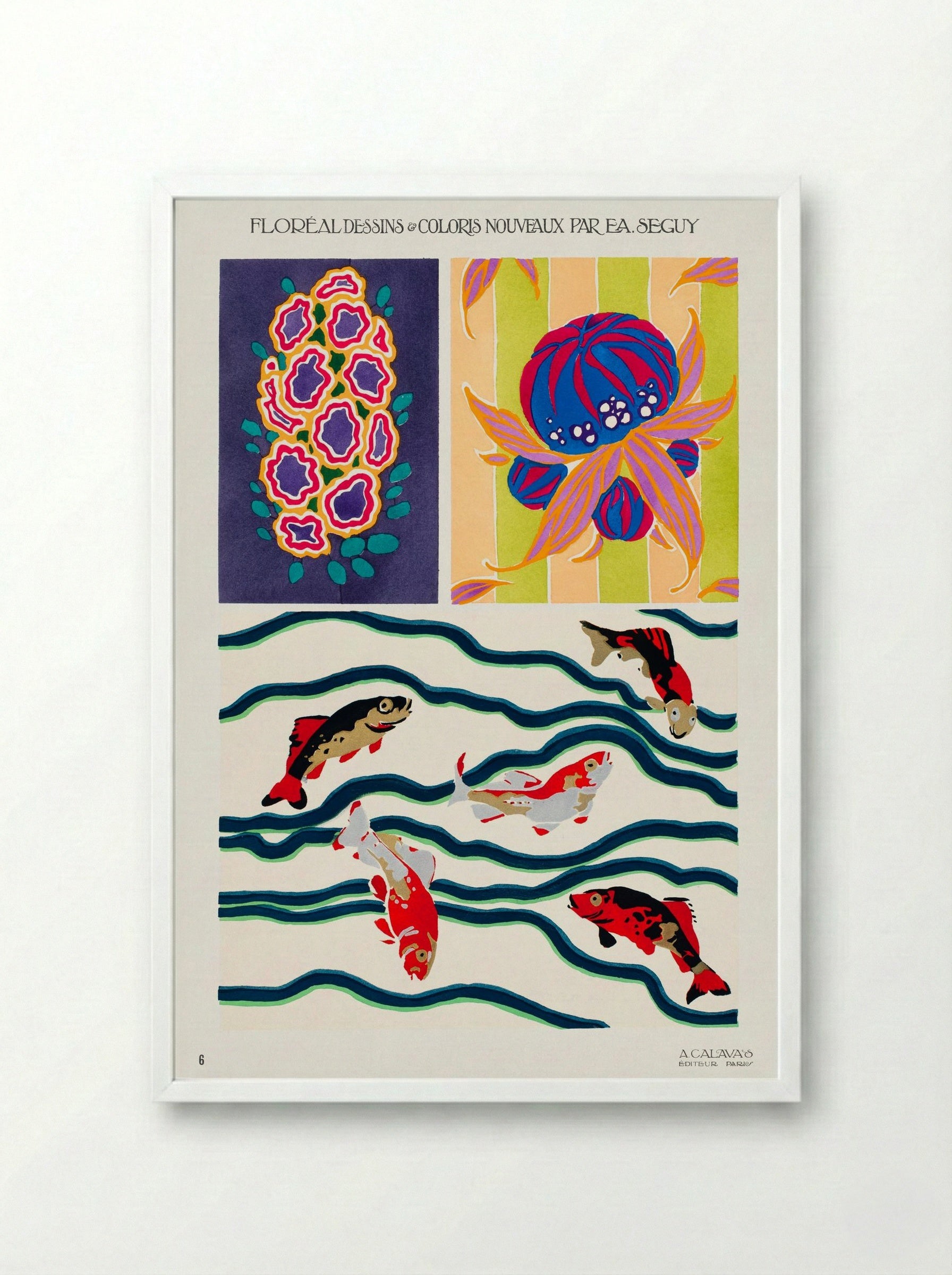 Floréal Dessins et Coloris Nouveaux - Émile-Allain Séguy - Framed Print White