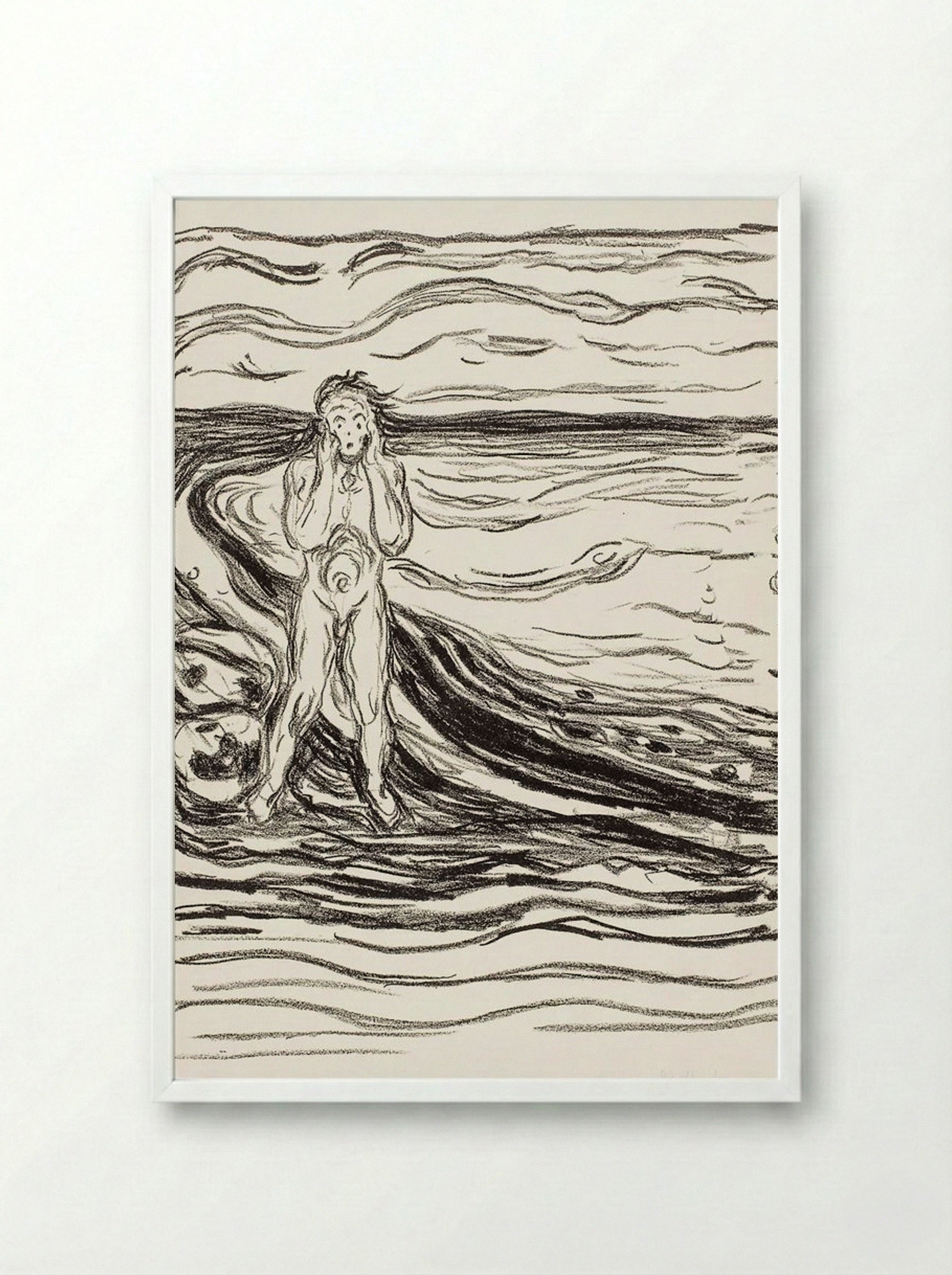 Despair - Edvard Munch - Framed Print White