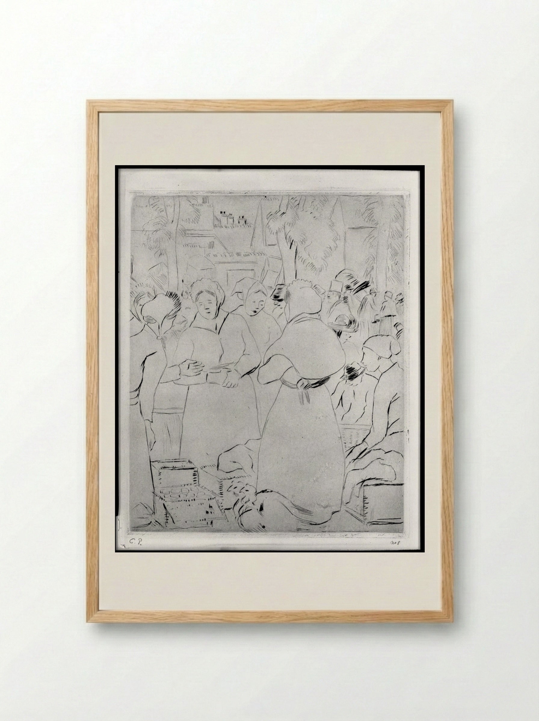 Egg Market - Camille Pissarro - Framed Print Wood