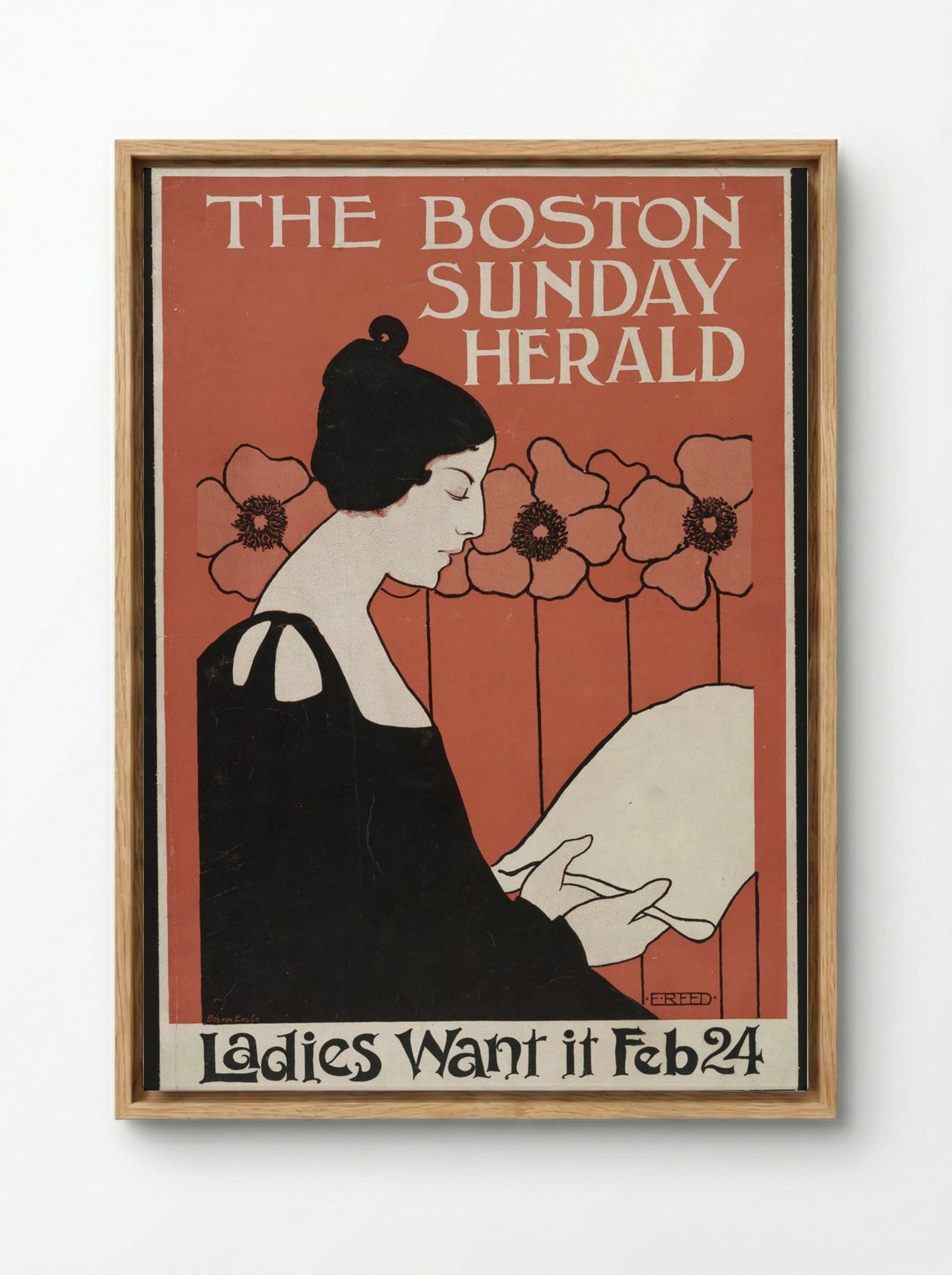 The Boston Sunday Herald - Ladies Want It Feb 24 - Ethel Reed - Framed Canvas Wood