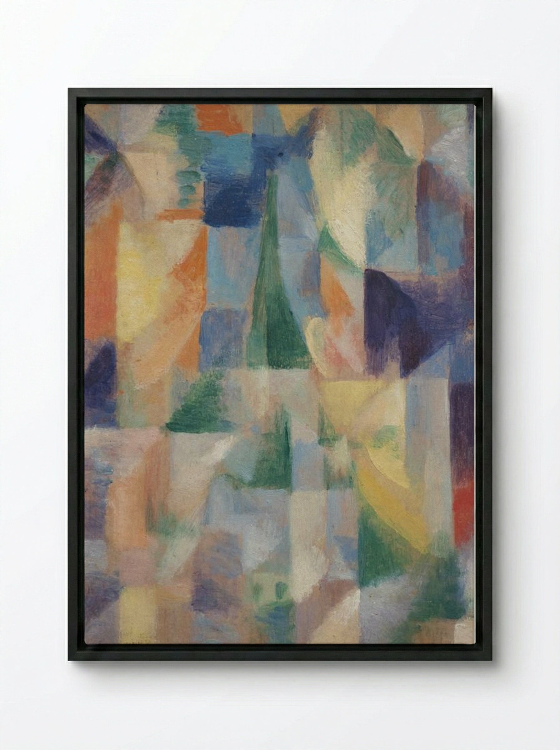 Untitled (Abstract Cityscape) - Fine Art Print - Framed Canvas Black