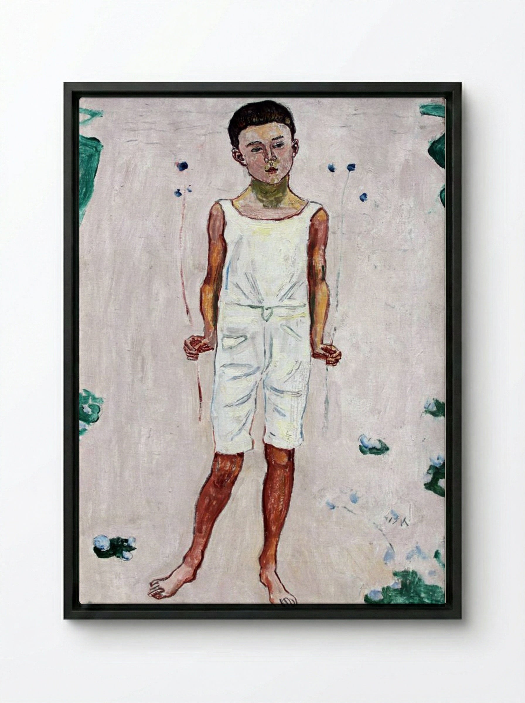 Childhood - Ferdinand Hodler - Framed Canvas Black