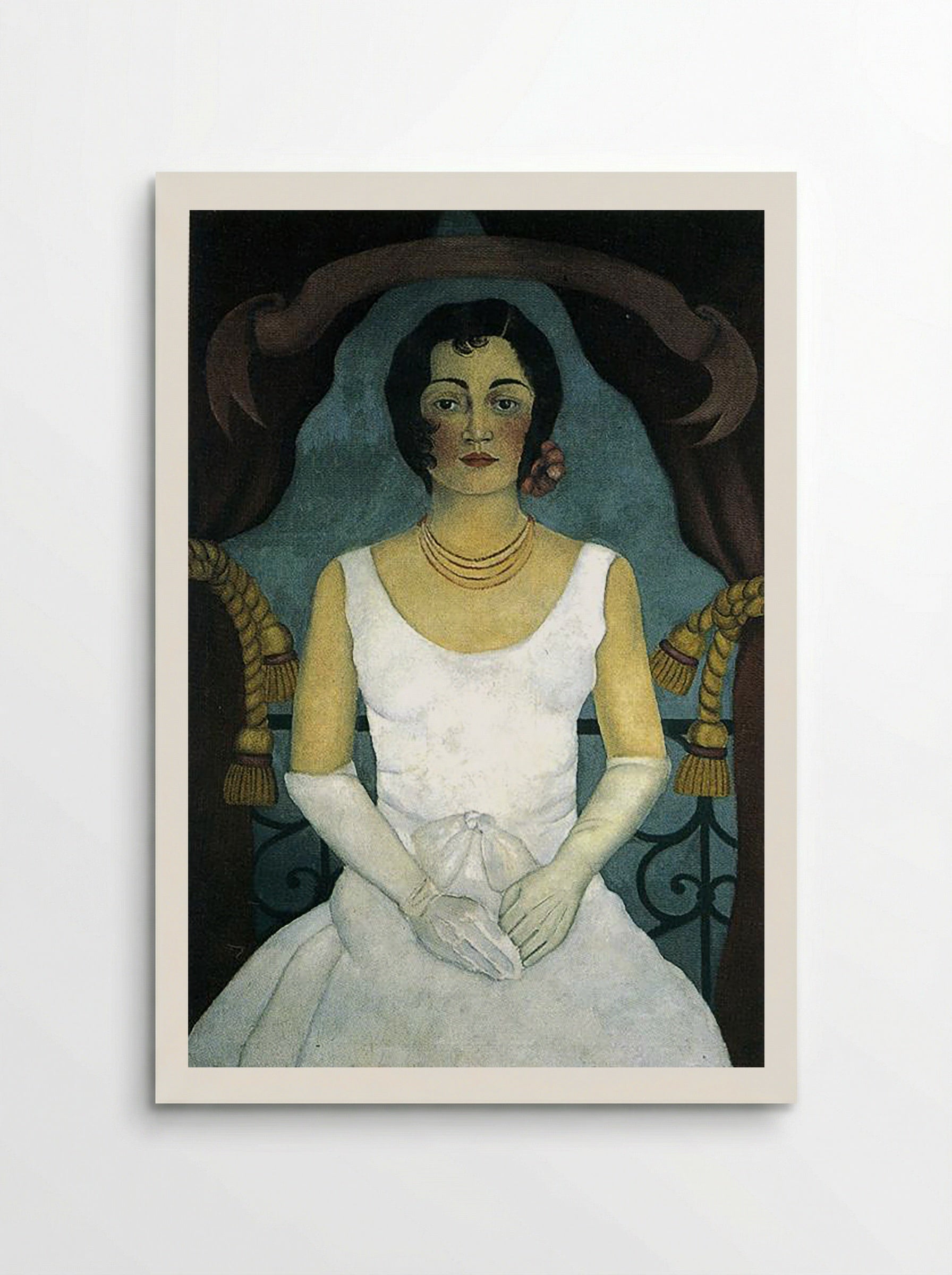 Portrait of a Woman in White - Frida Kahlo - Poster