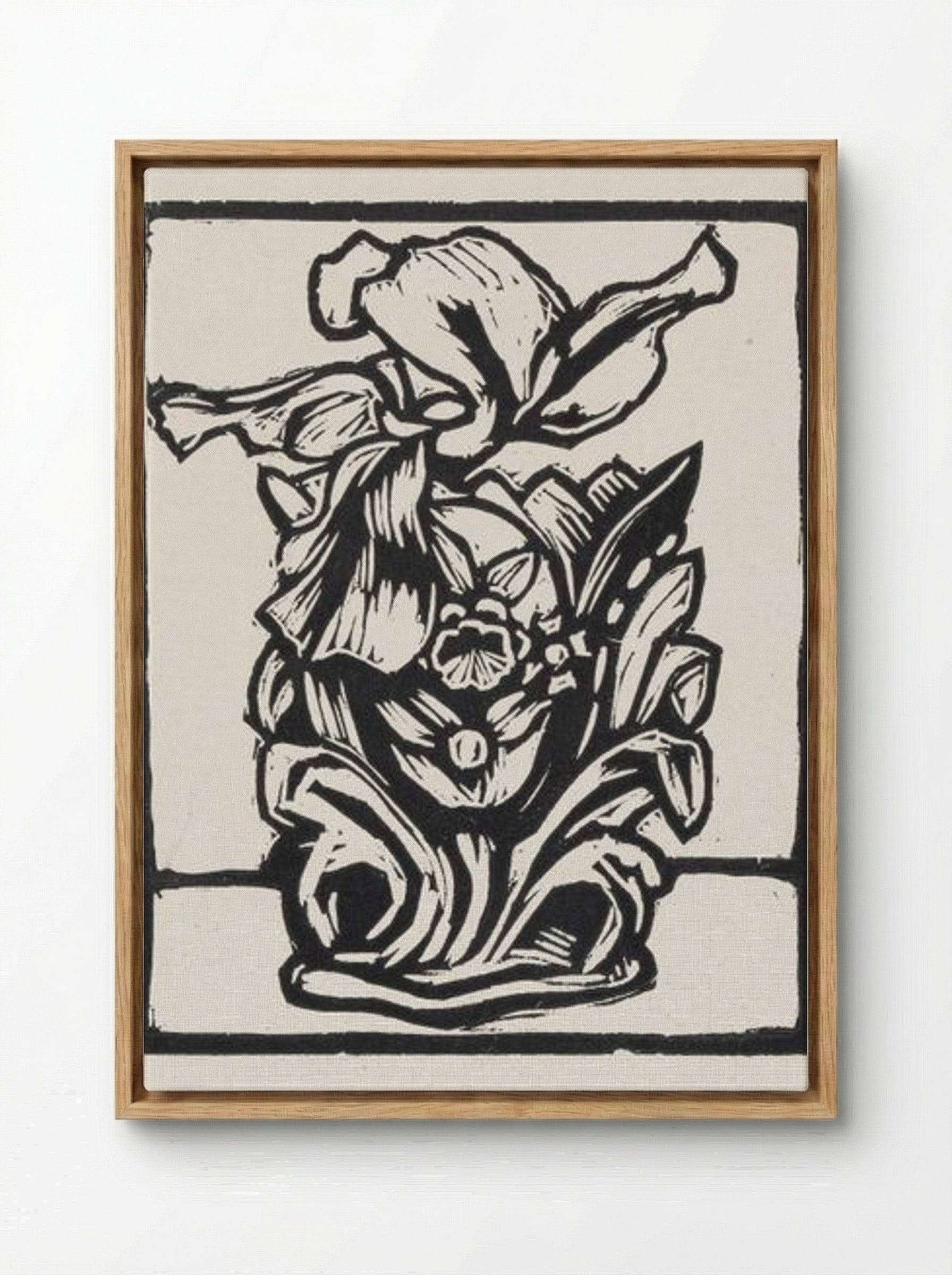 Iris in Vase - Fine Art Print - Framed Canvas Wood